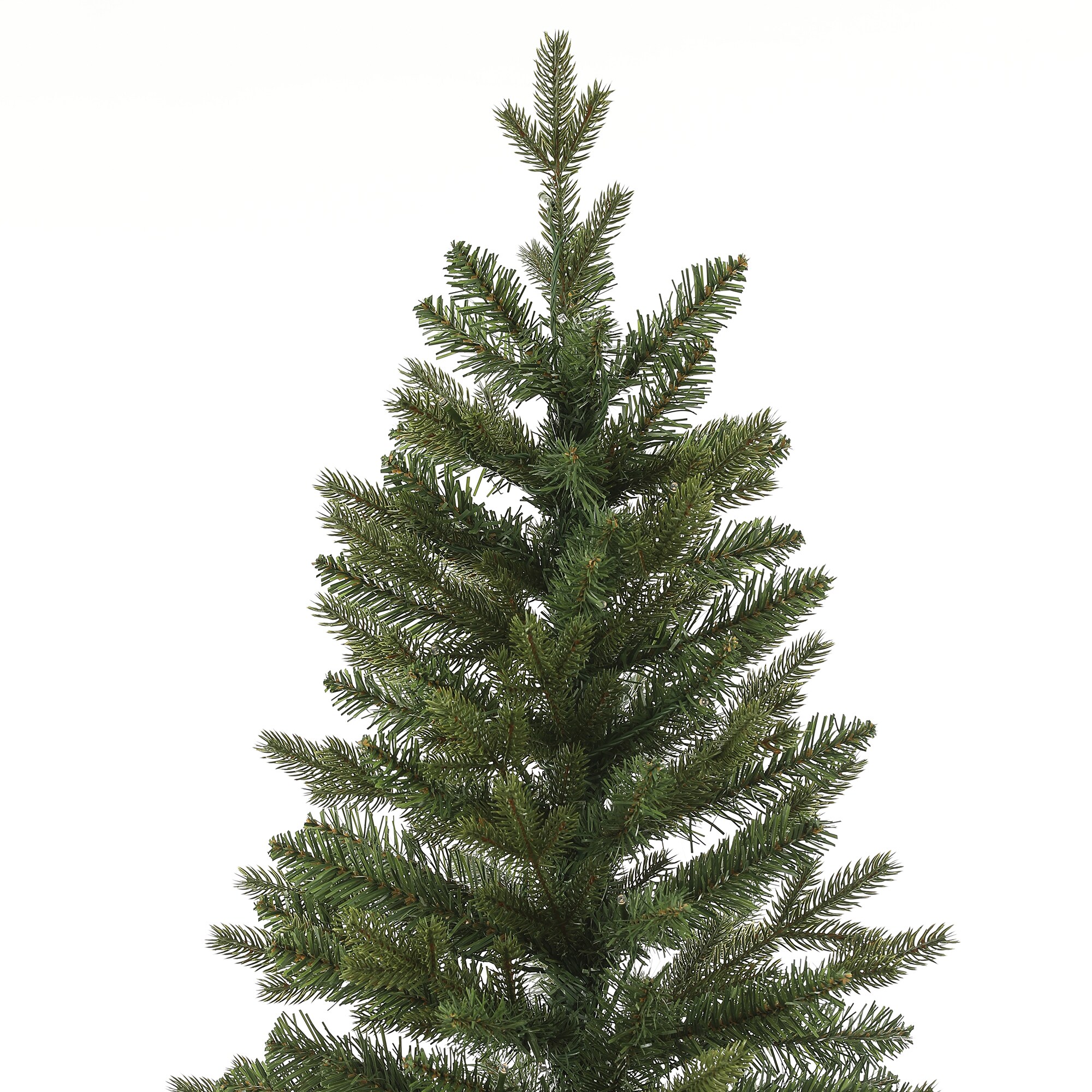 LuxenHome 6.5-ft Asheville Fir Pre-lit Slim Artificial Christmas Tree ...