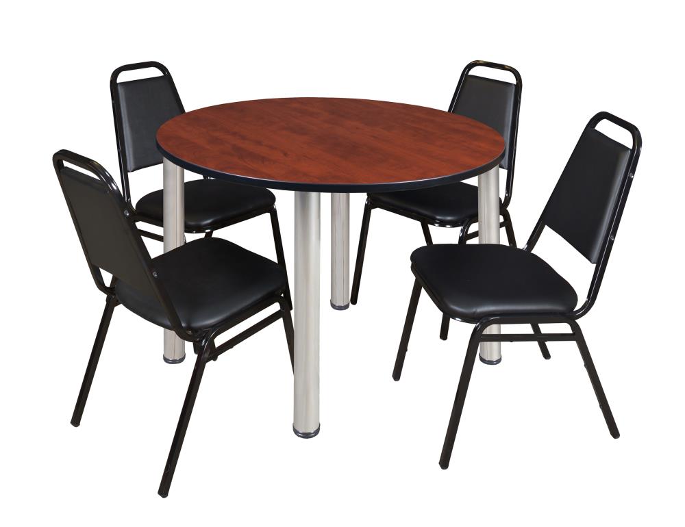 Regency TB48RNDCHBPCM29BK Breakroom Red 4-Person Training Table (48-in W x 29-in H)