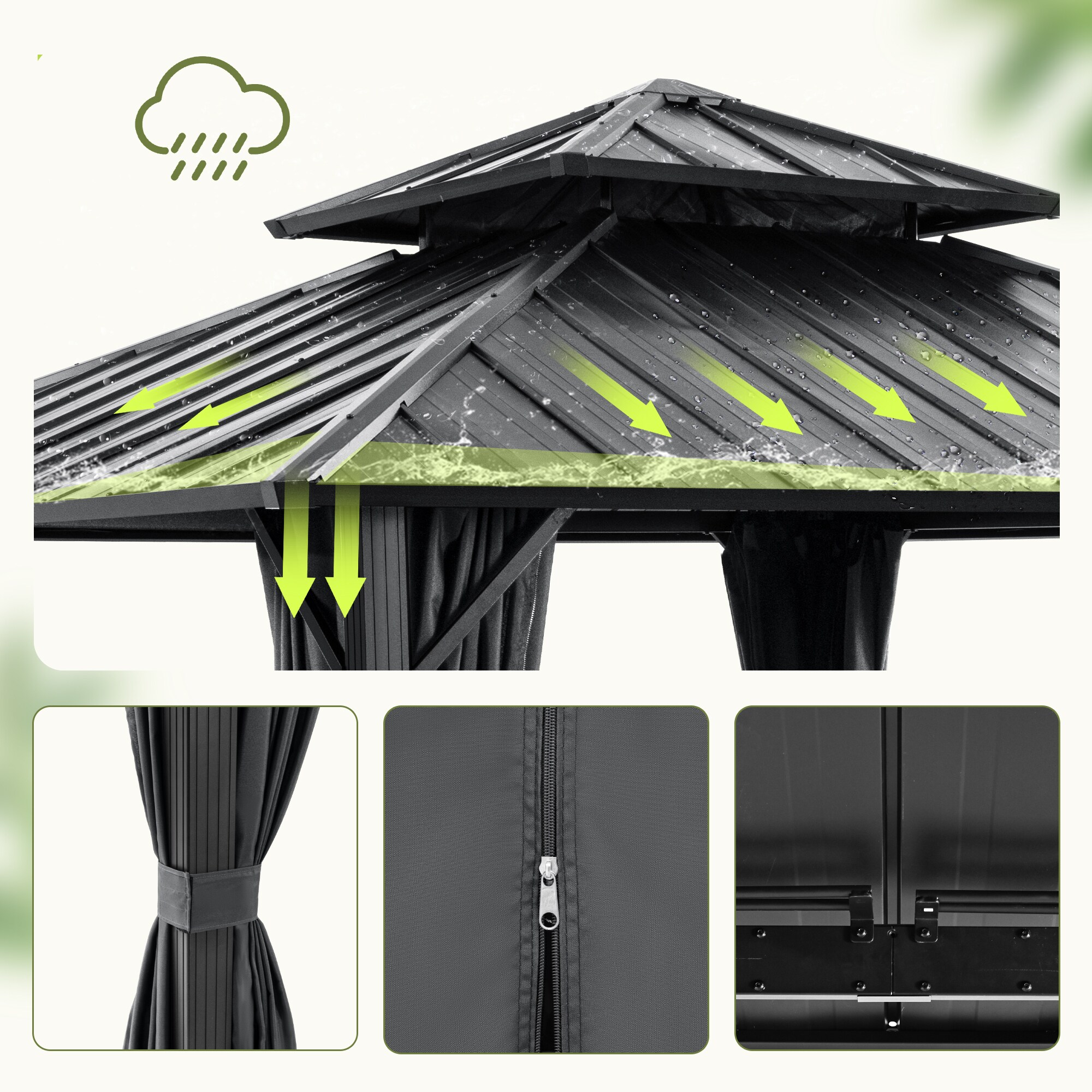  EL-ZPTPSJ-1212-H-WL3 Wood-Resin-Gazebos - View #3