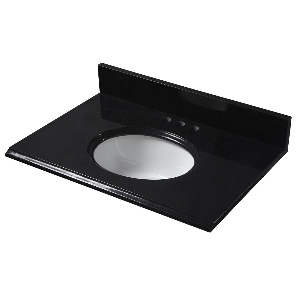 MarCraft Essential 25-in Black Granite Single Sink Bathroom Vanity Top ...