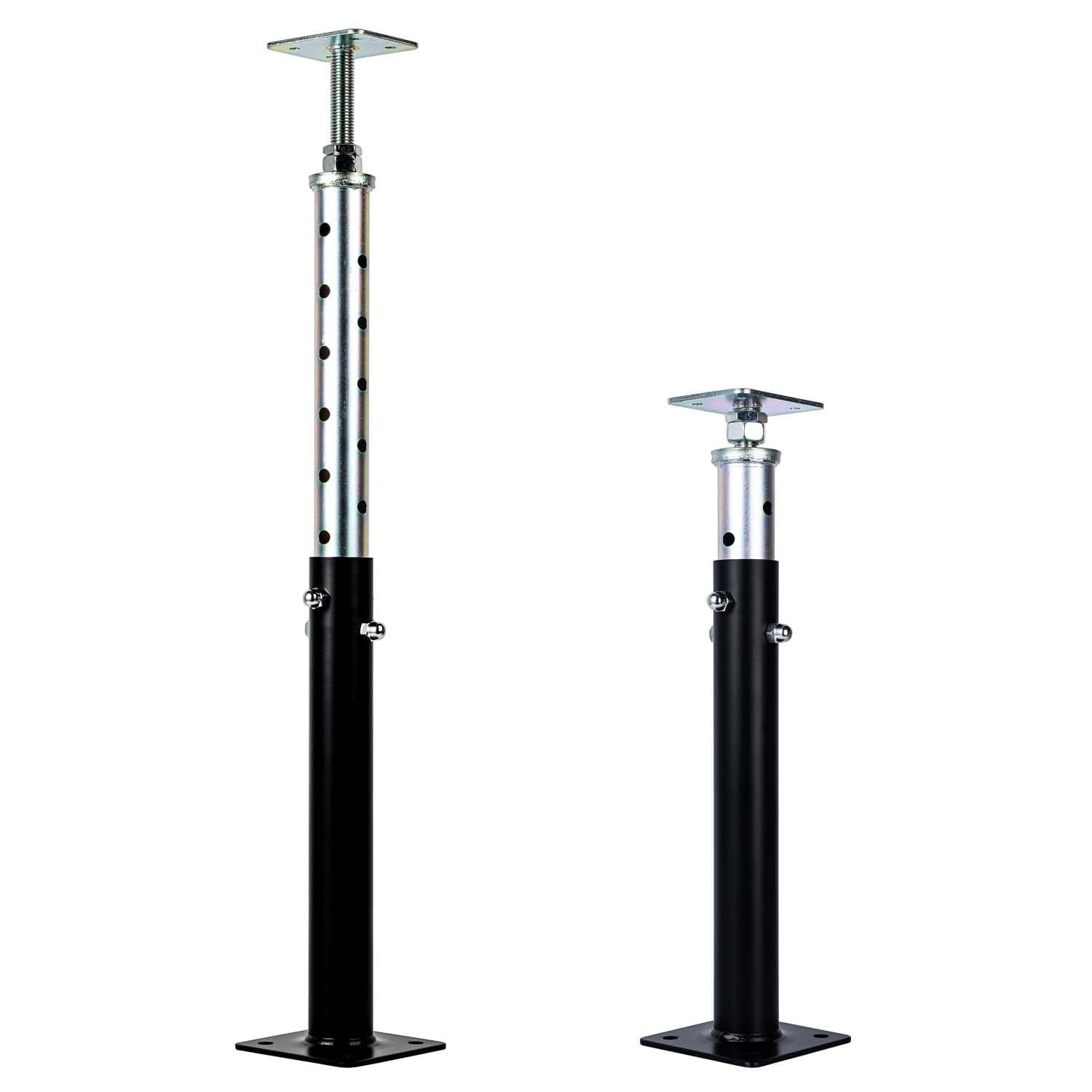 Etokfoks  adjustable basement floor jack set 2 pack 20 to 33 in height steel supports with dual bracket locks for beams sagging floors and