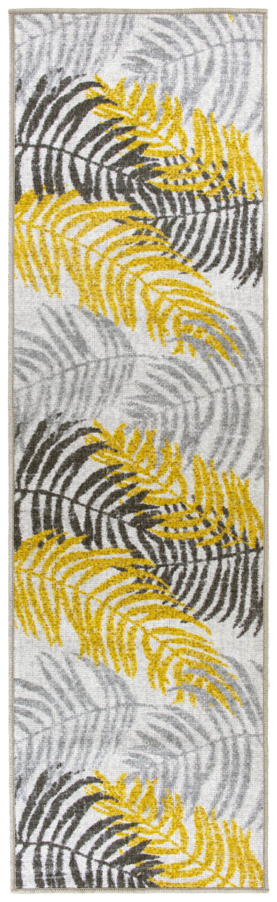 World Rug Gallery 9010YELLOW2X7 Ravenna 2 x 7 (ft) Loomed Nylon Yellow Rectangular Indoor/Outdoor Floral/Botanical Tropical Area rug
