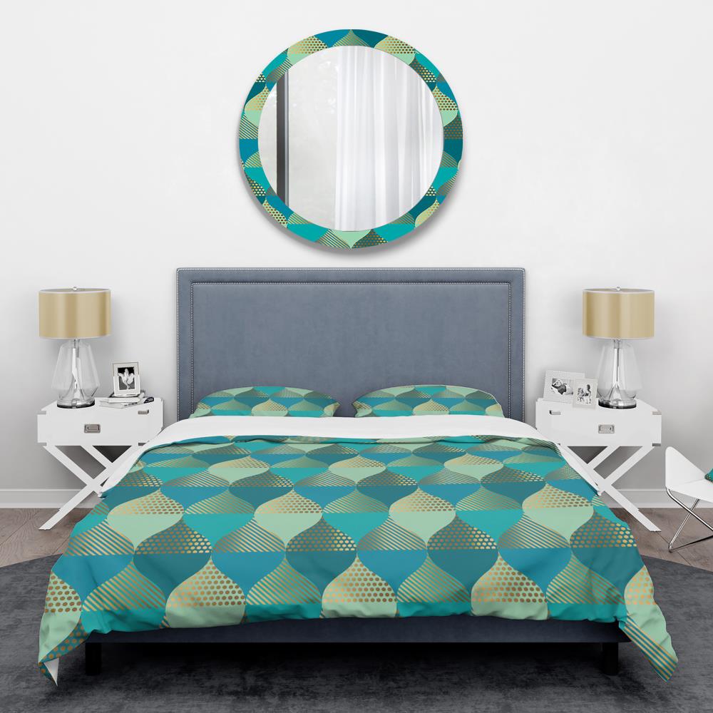 Designart BED24242-Q 3 -Piece Blue Queen Duvet cover Set