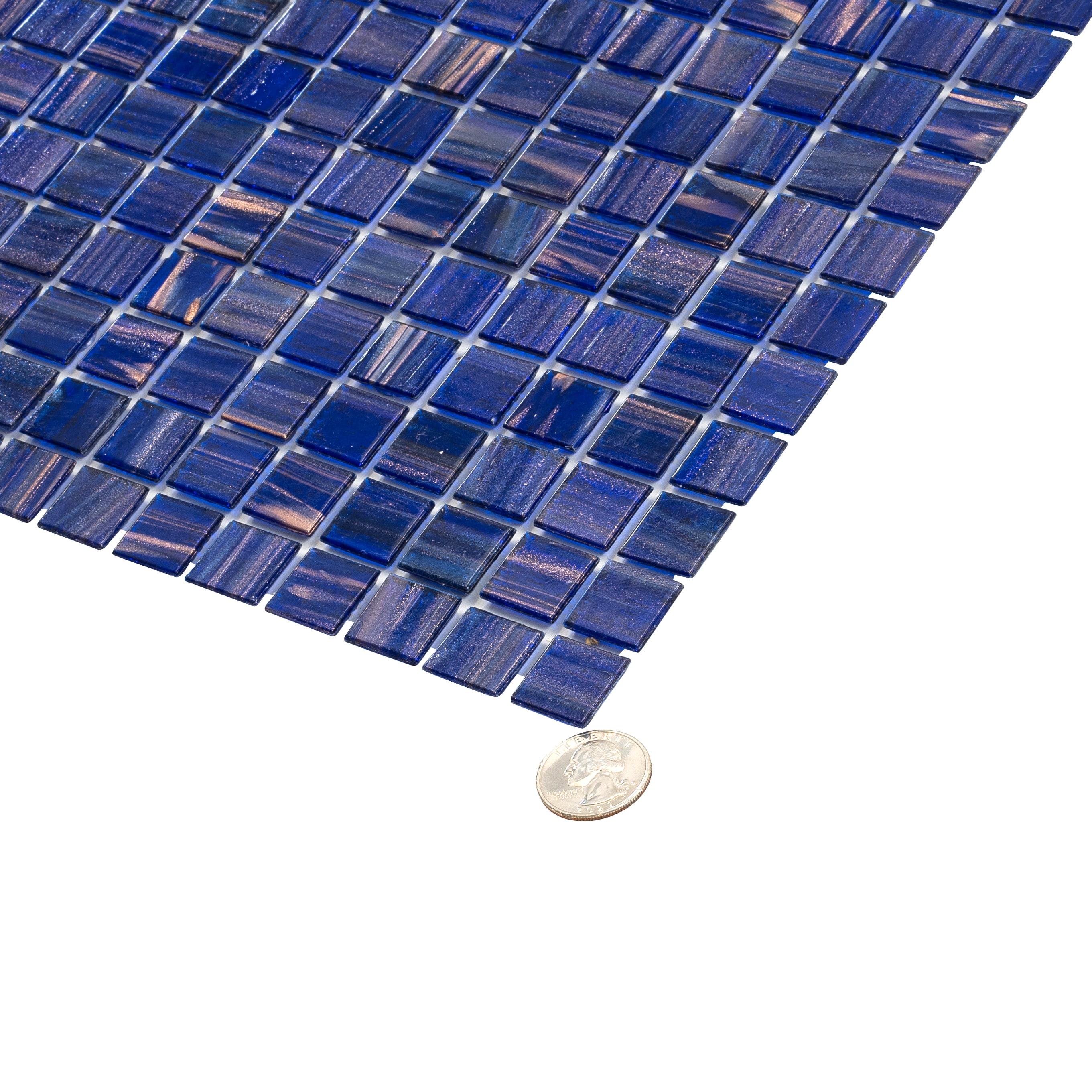 Celestial Royal Blue and Gold Glass Mosaic Wall and Floor Tile