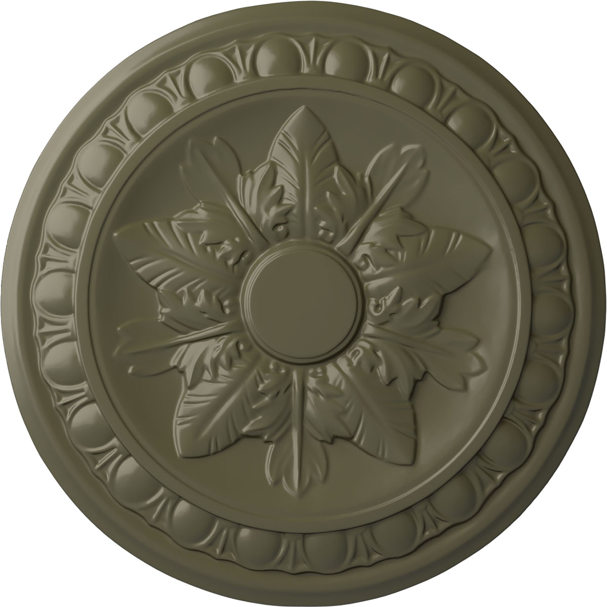 Ekena Millwork CM17EXPTF Exeter 17.75-in W x 17.75-in L Painted Turtle Polyurethane Whole Ceiling Medallion