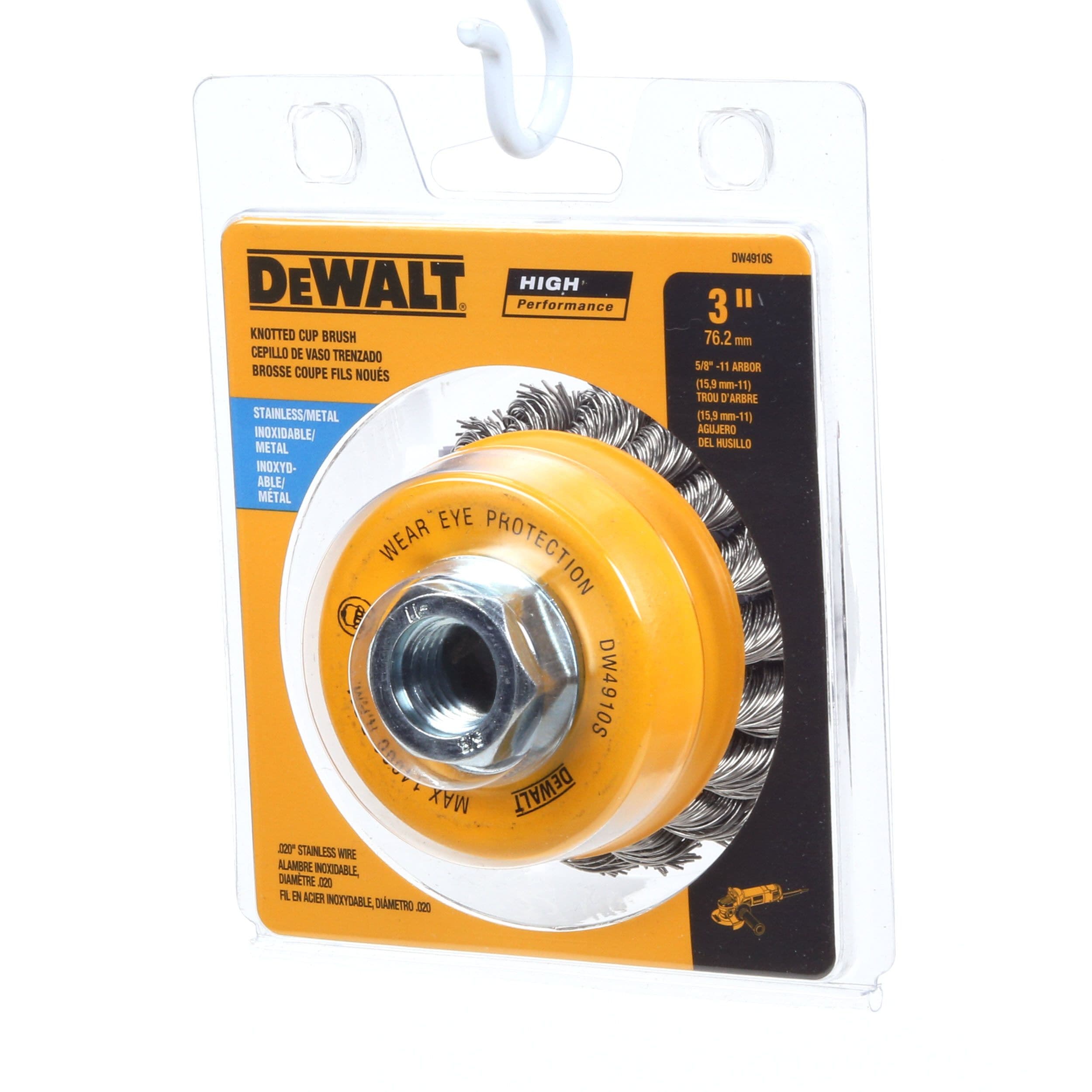 DeWalt 3-In. Knotted Wire Cup Brush DW4910S