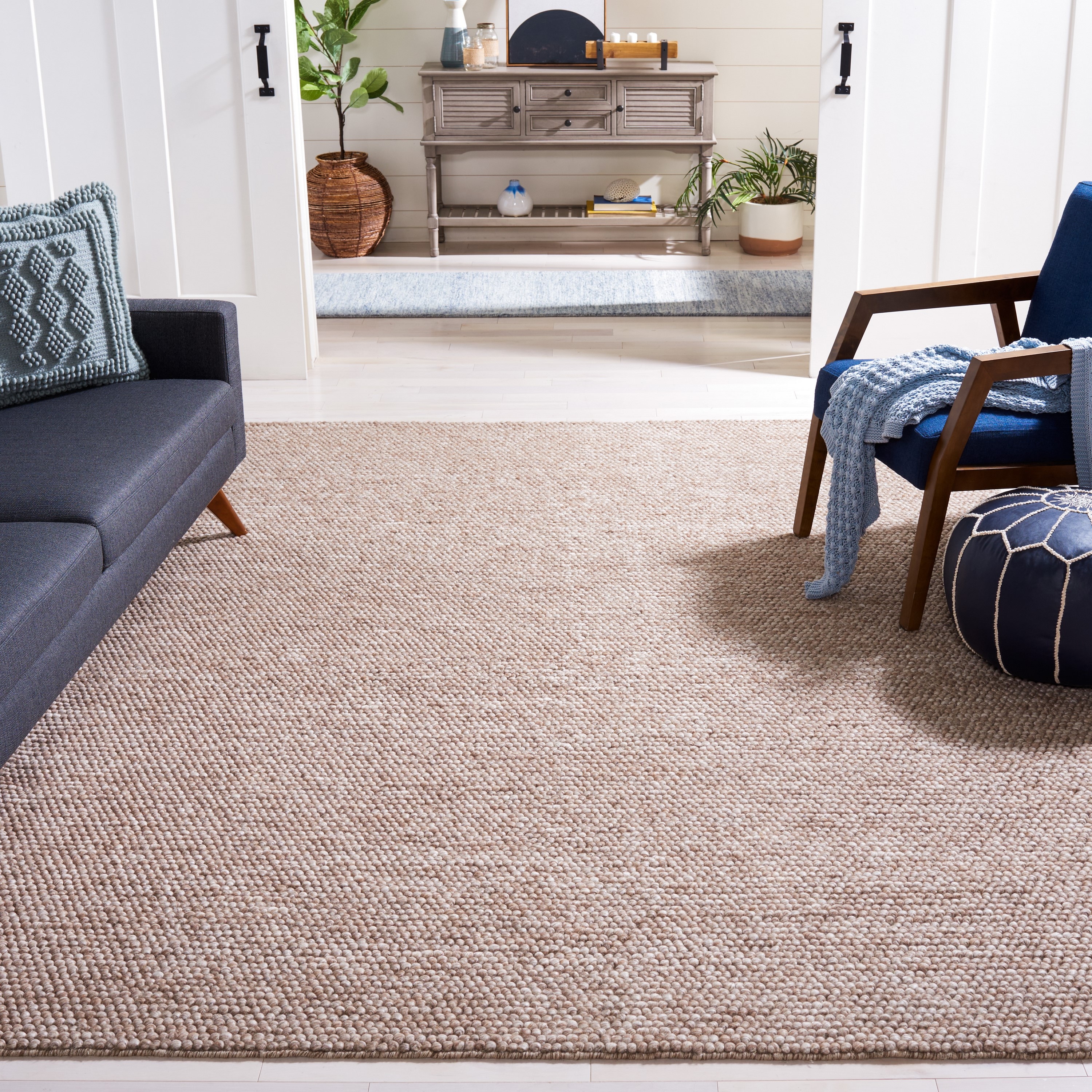 Safavieh NAT620T-8 Natura Waterton 8 x 10 (ft) Wool Brown Rectangular Indoor Abstract Farmhouse/Cottage Area rug