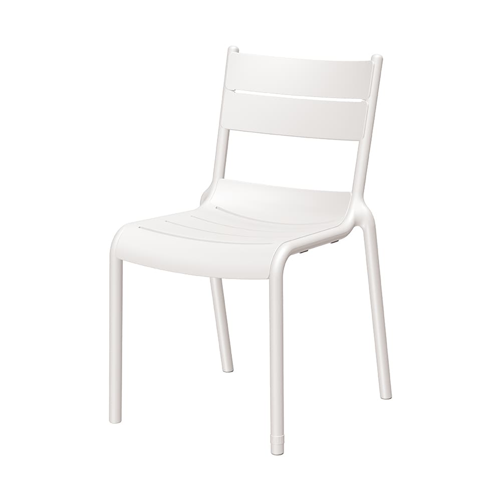 Lagoon 7220W9-BSLGS Naples Set of 2 Stackable White Resin Frame Stationary Dining Chair with Solid Seat