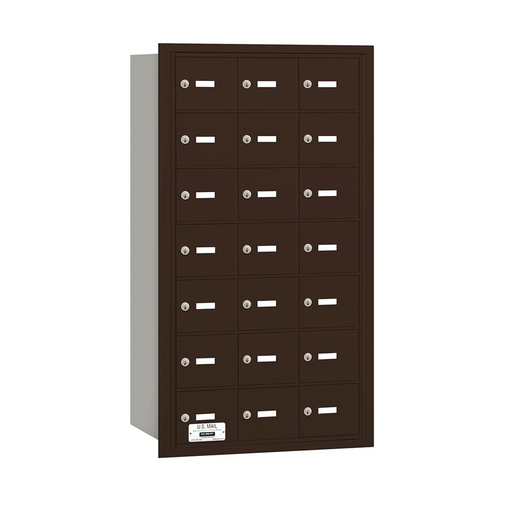 SALSBURY INDUSTRIES 3621ZRP Recessed Mount Bronze Metal Extra Large Lockable Cluster Mailbox