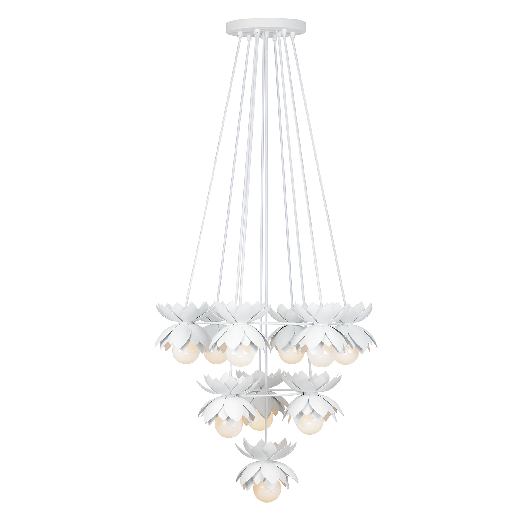 Pacha 10-Light White Cashmere Metal Chandelier