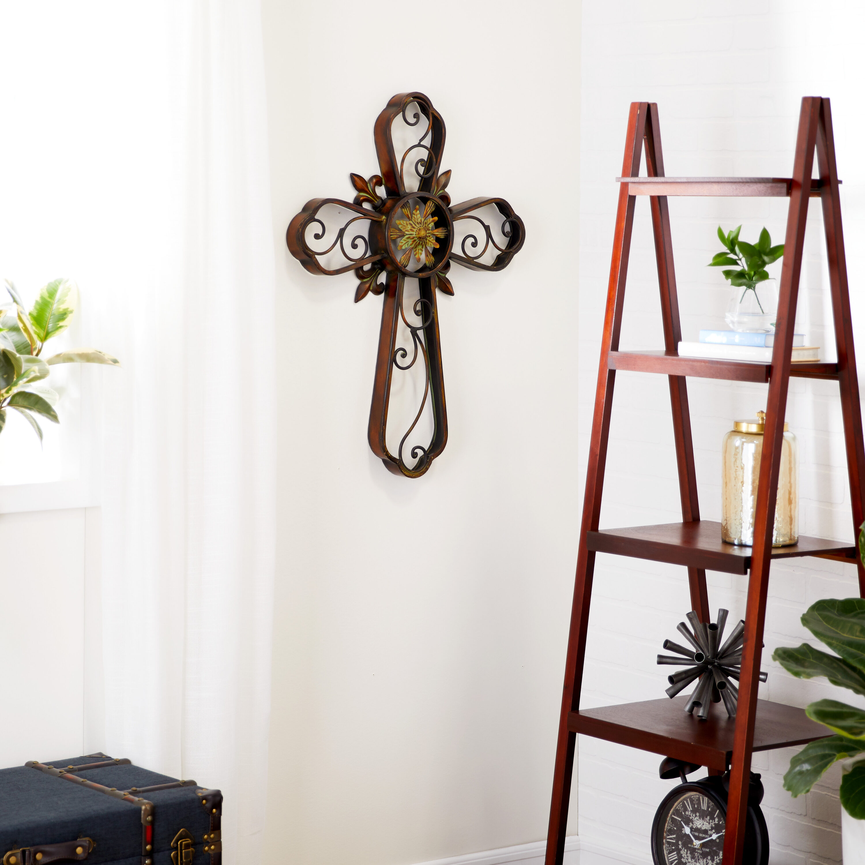 Grayson Lane 75790 23-Inches W x 31-Inches H Metal Cross Industrial Wall sculpture