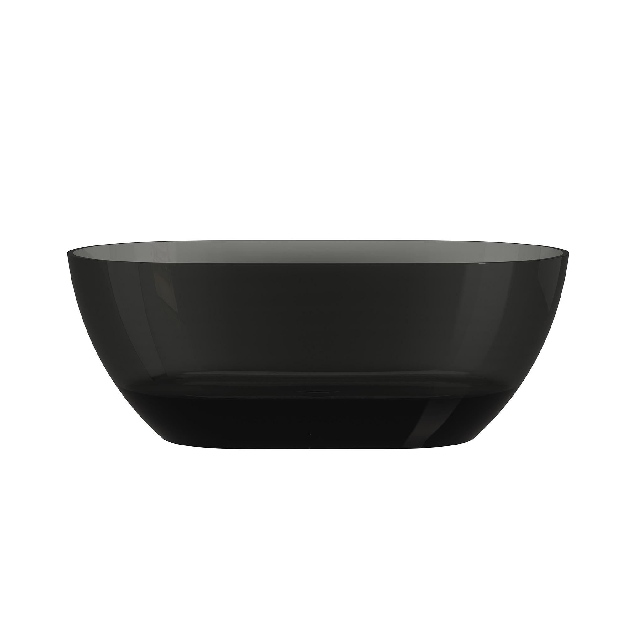 CASAINC CA06013RZPD59AG 29.5-in x 59.1-in Black Polyresin Oval Freestanding Soaking Bathtub with Drain ( Center Drain )
