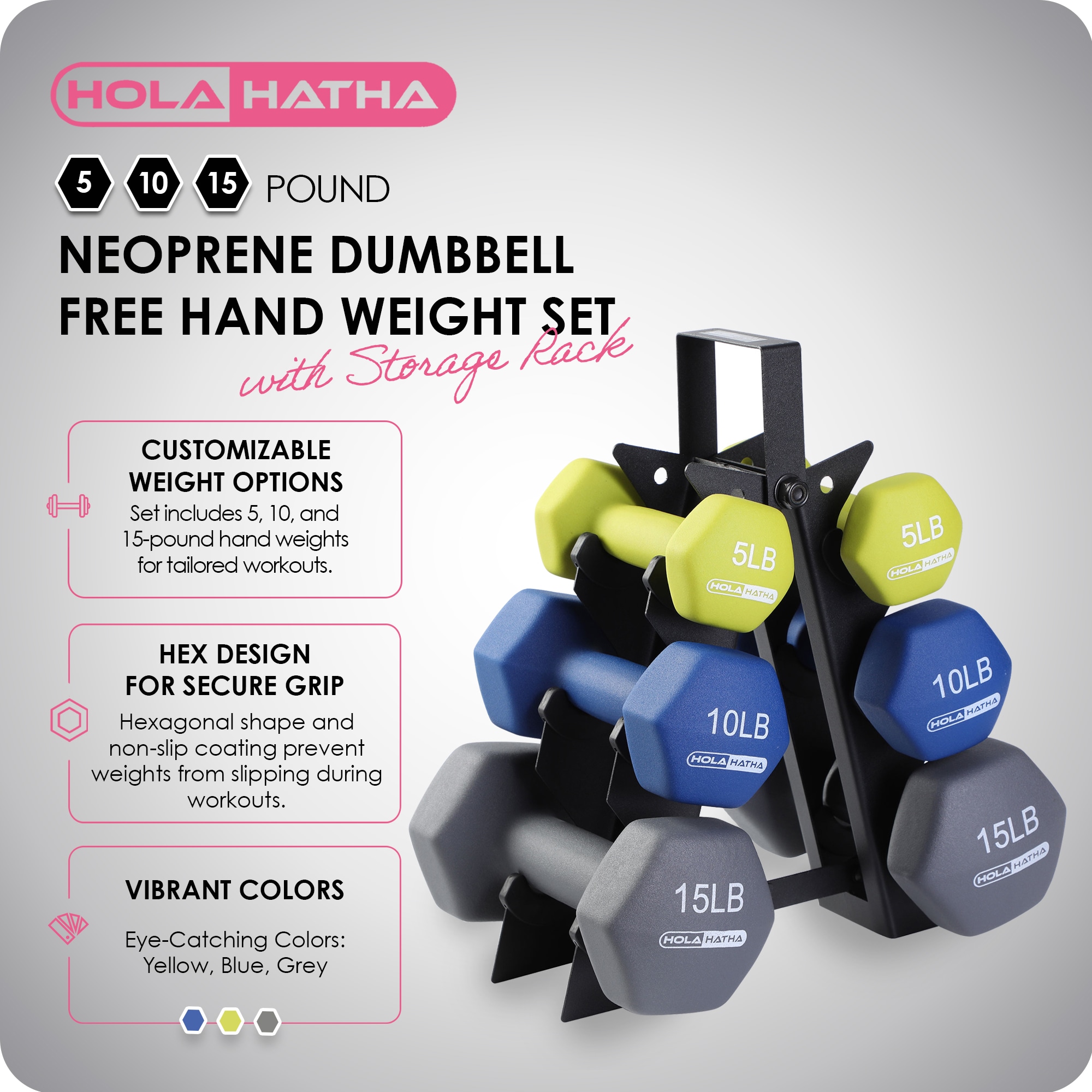 HolaHatha 232504 dumbbells - View #2
