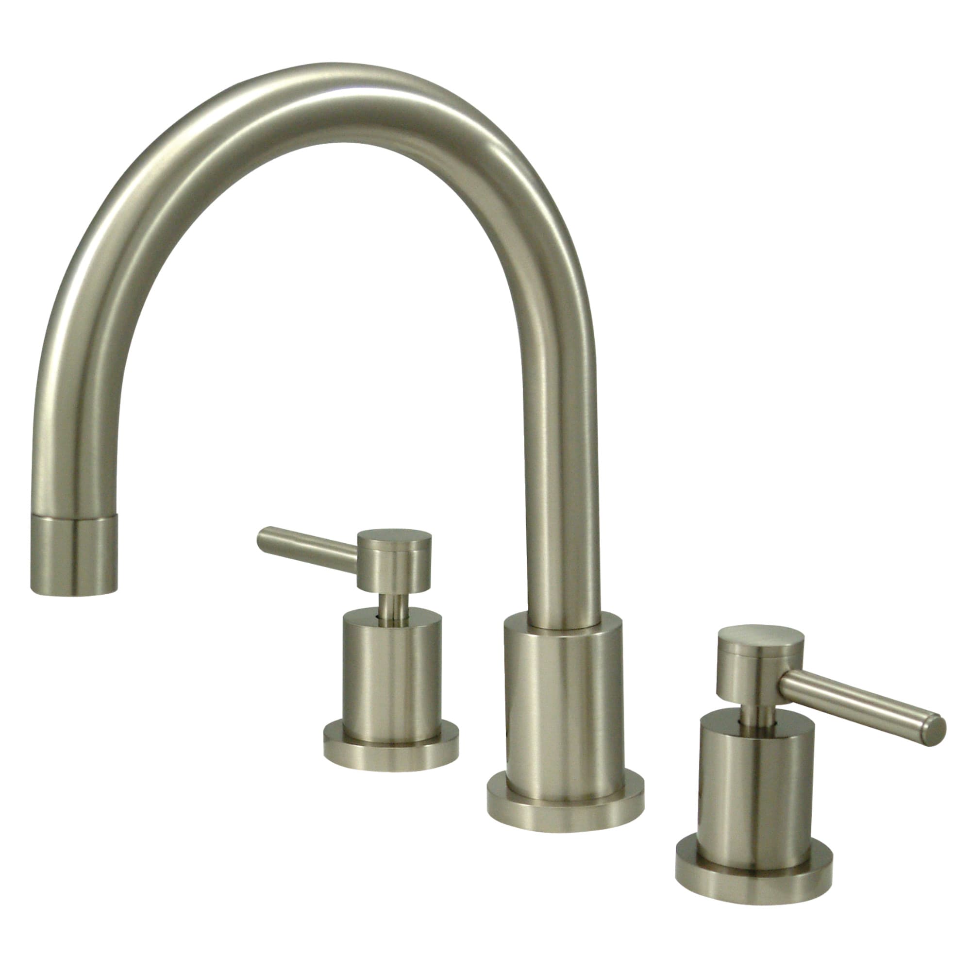 Kingston Brass WLKS8328DL Concord Brushed nickel 2-handle Deck-mount Roman High-arc Bathtub Faucet ( Valve Included )