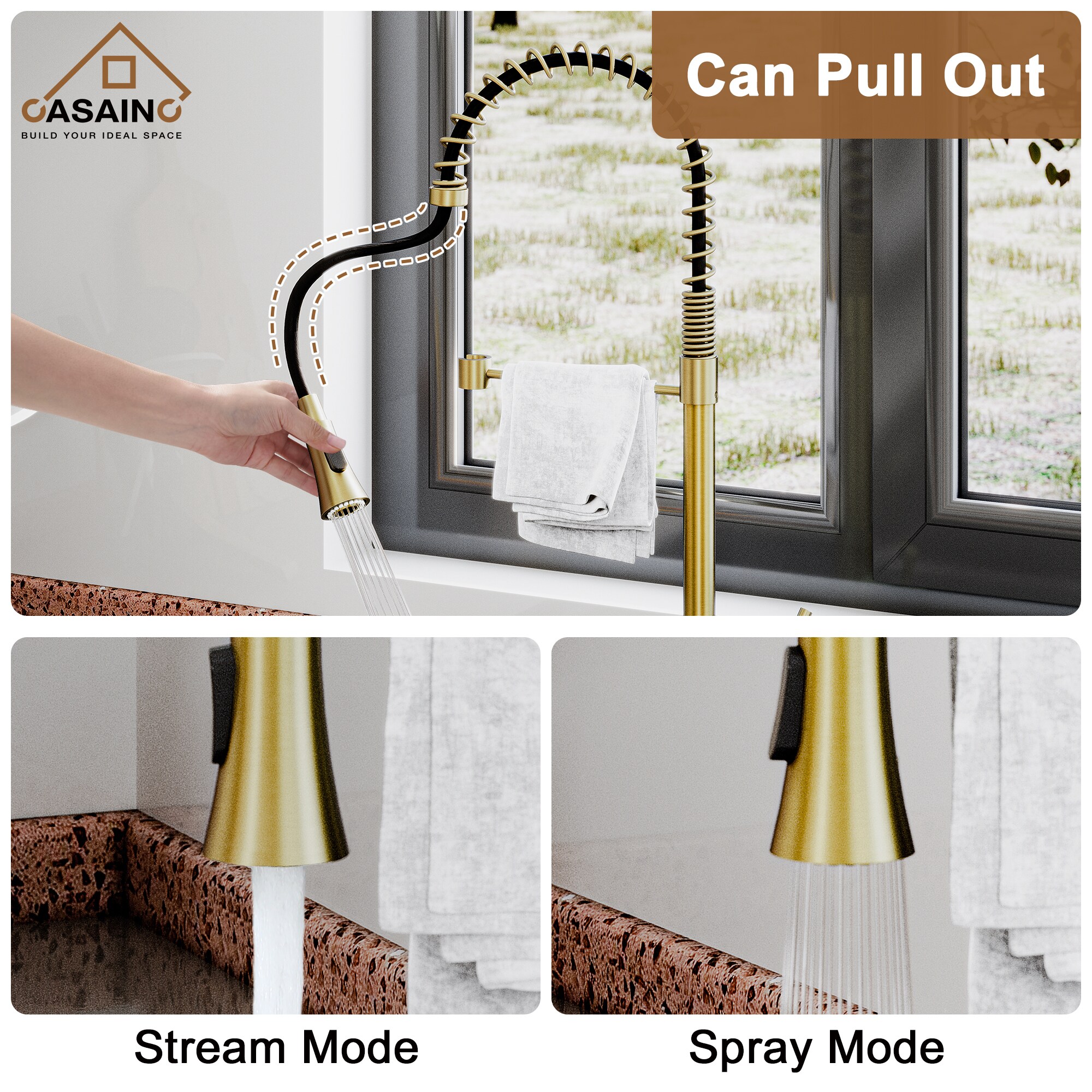 CASAINC CA-D0674-BG Kitchen-Faucets - View #4