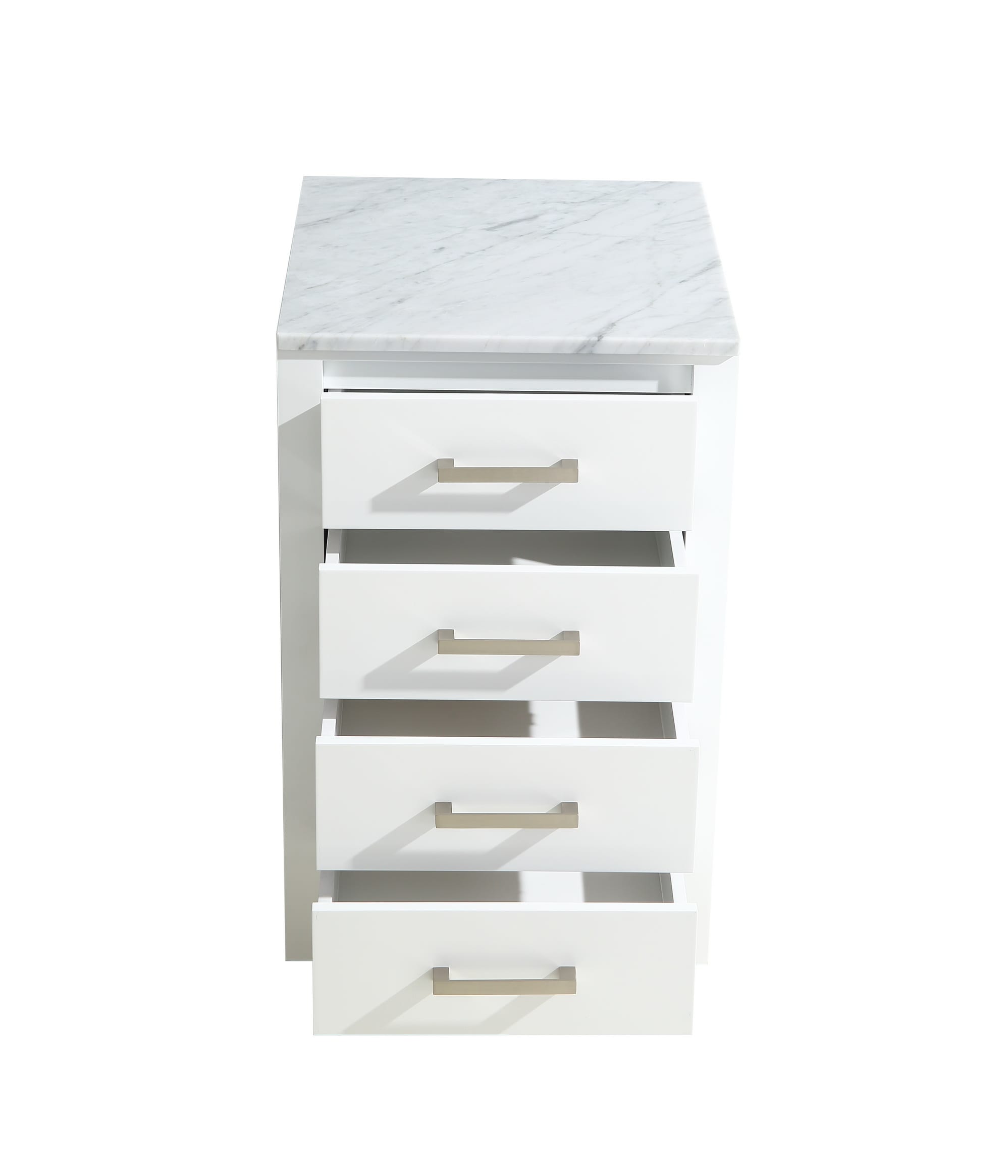 Lexora LJ322220ADSSCB Jacques 20-in White Single sink Bathroom Vanity with White Carrera Marble Marble Top