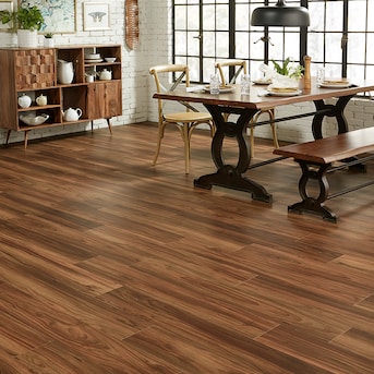 Pergo DuraCraft +WetProtect Amber Walnut 6-mm x 7-1/2-in W x 47-in L Waterproof Vinyl Plank Flooring (17.43-sq ft/case) in the Vinyl Plank at Lowes.com