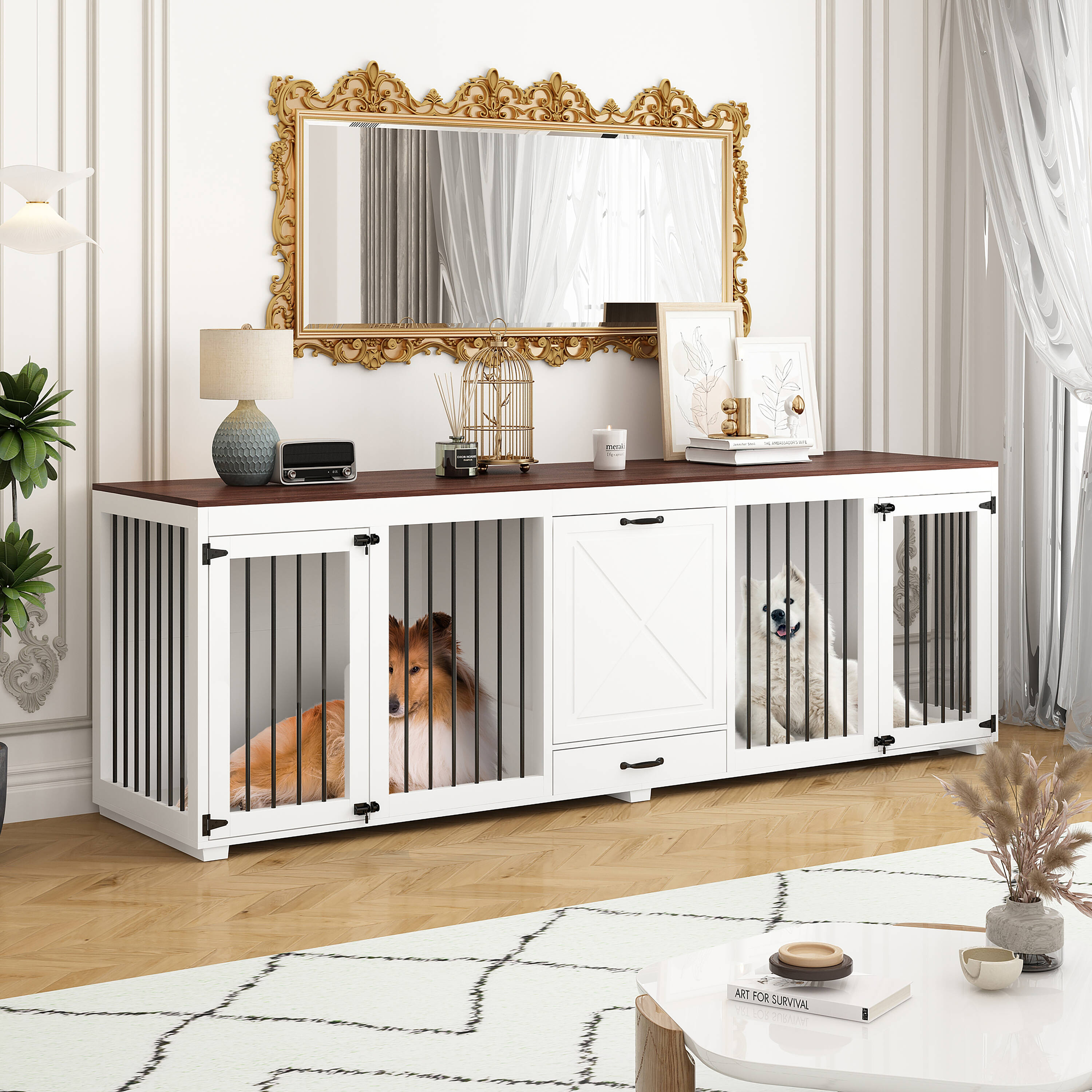 MIDHAM AMKF150173-01+02 Composite Indoor Large Dog House