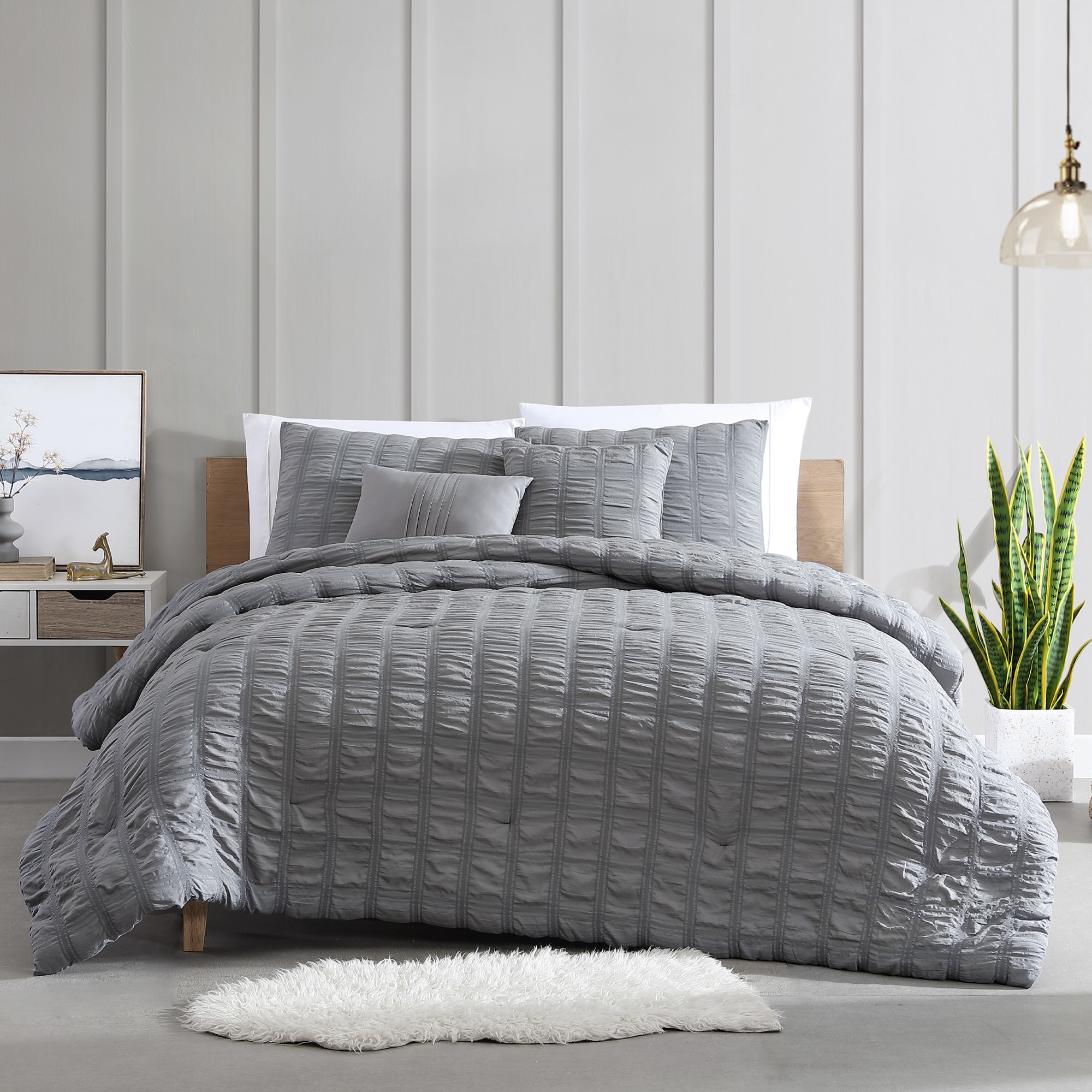 Modern Threads 5-Piece Grey Queen Comforter Set in the Bedding Sets  department at