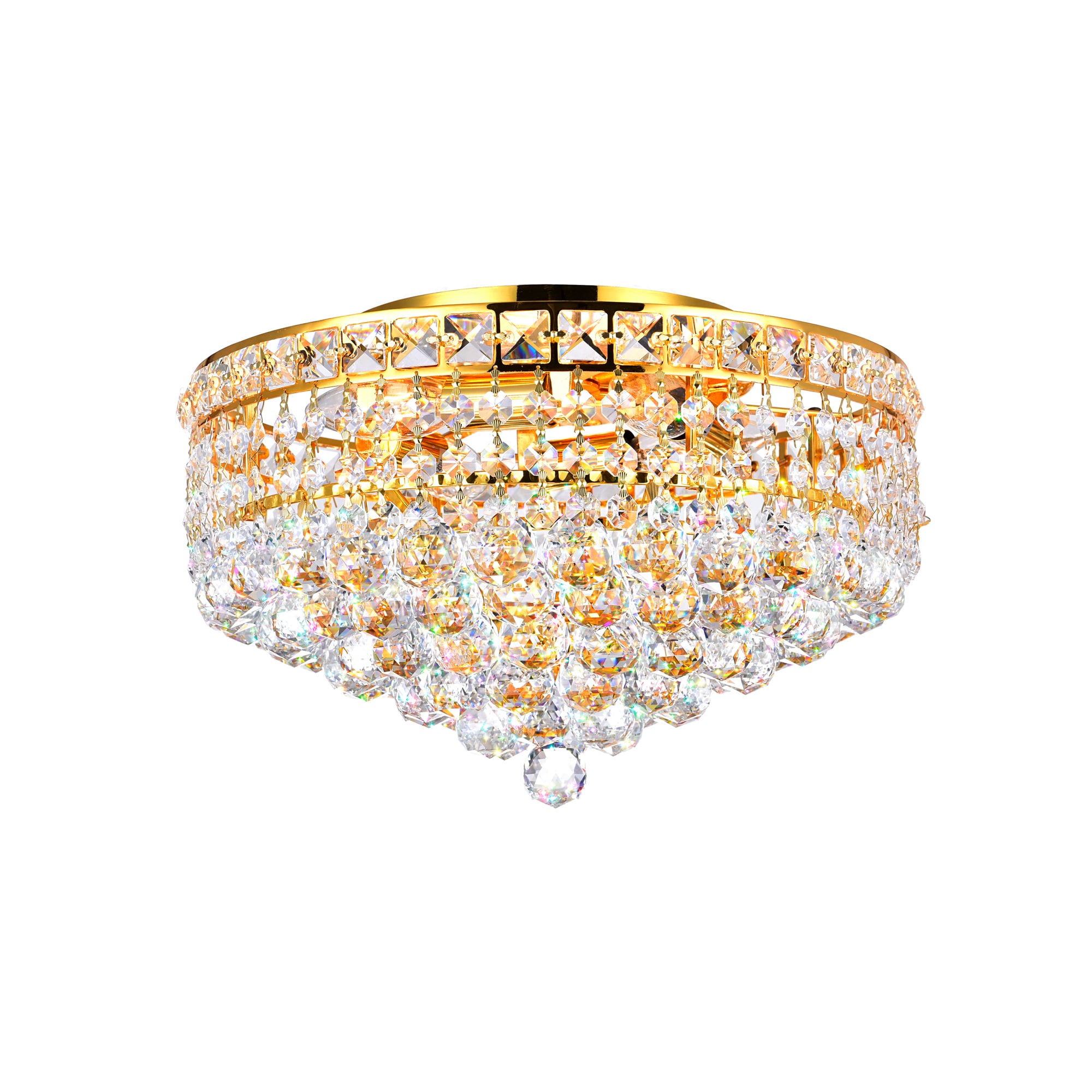 CWI Lighting 8002C14G Luminous 4-Light 14-in Gold Flush Mount Light