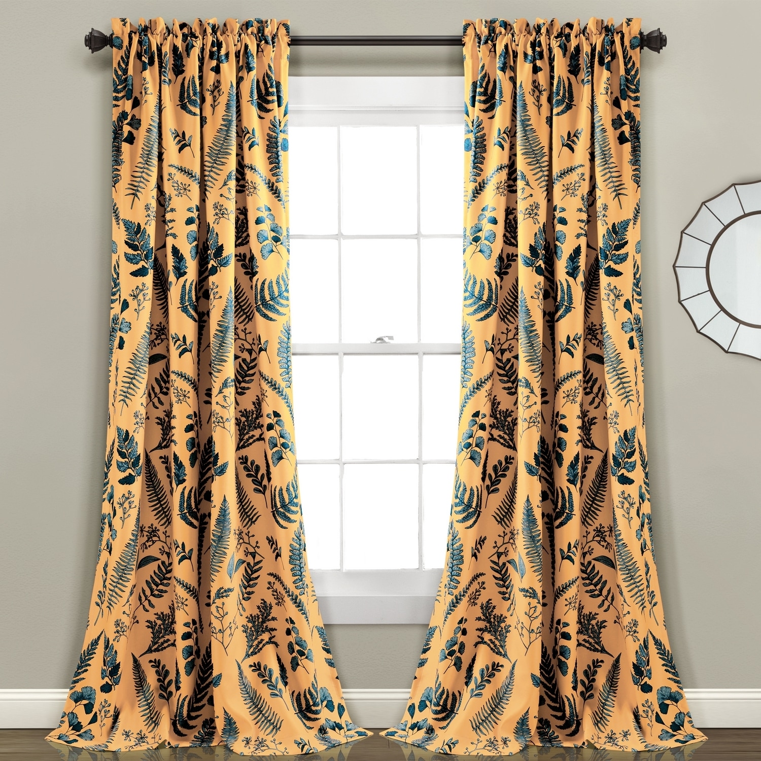 Lush Decor 16T004987 84-Inches Yellow Light filtering Rod pocket Curtain panel pair