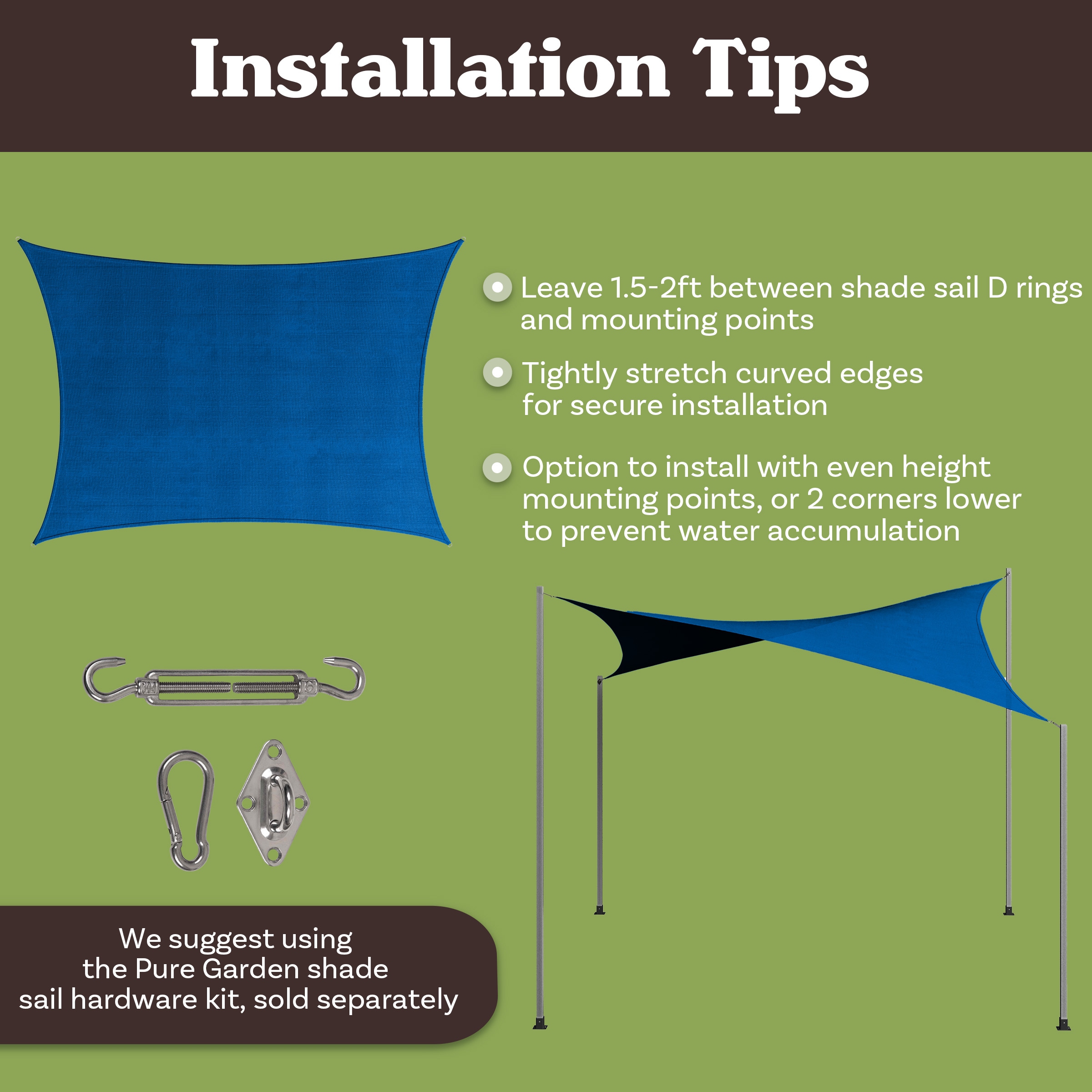 Pure Garden 50-LG1488 Shade-Sails-Fabric - View #8