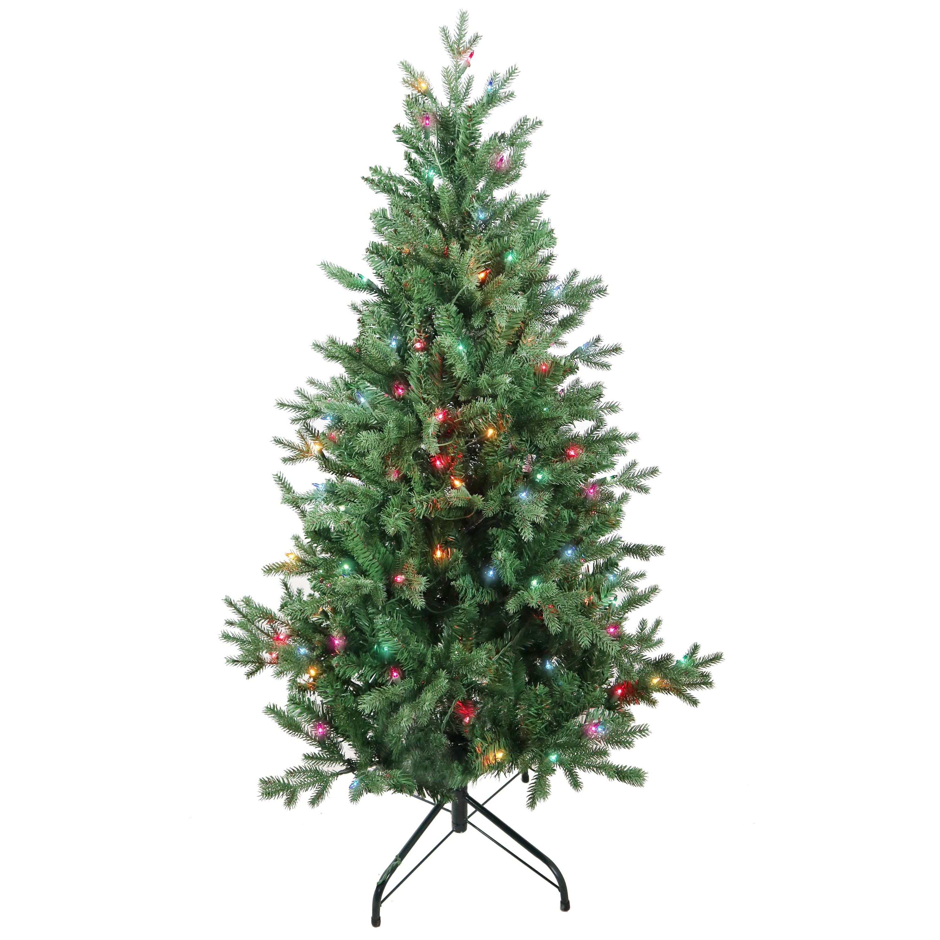 Kurt S. Adler 4.5-ft Jack Pine Pre-lit Artificial Christmas Tree 160 ...