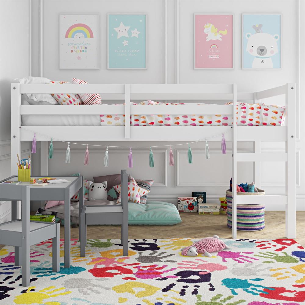 Dorel Living Sierra Traditional Wood Twin Triple Bunk Bed in White