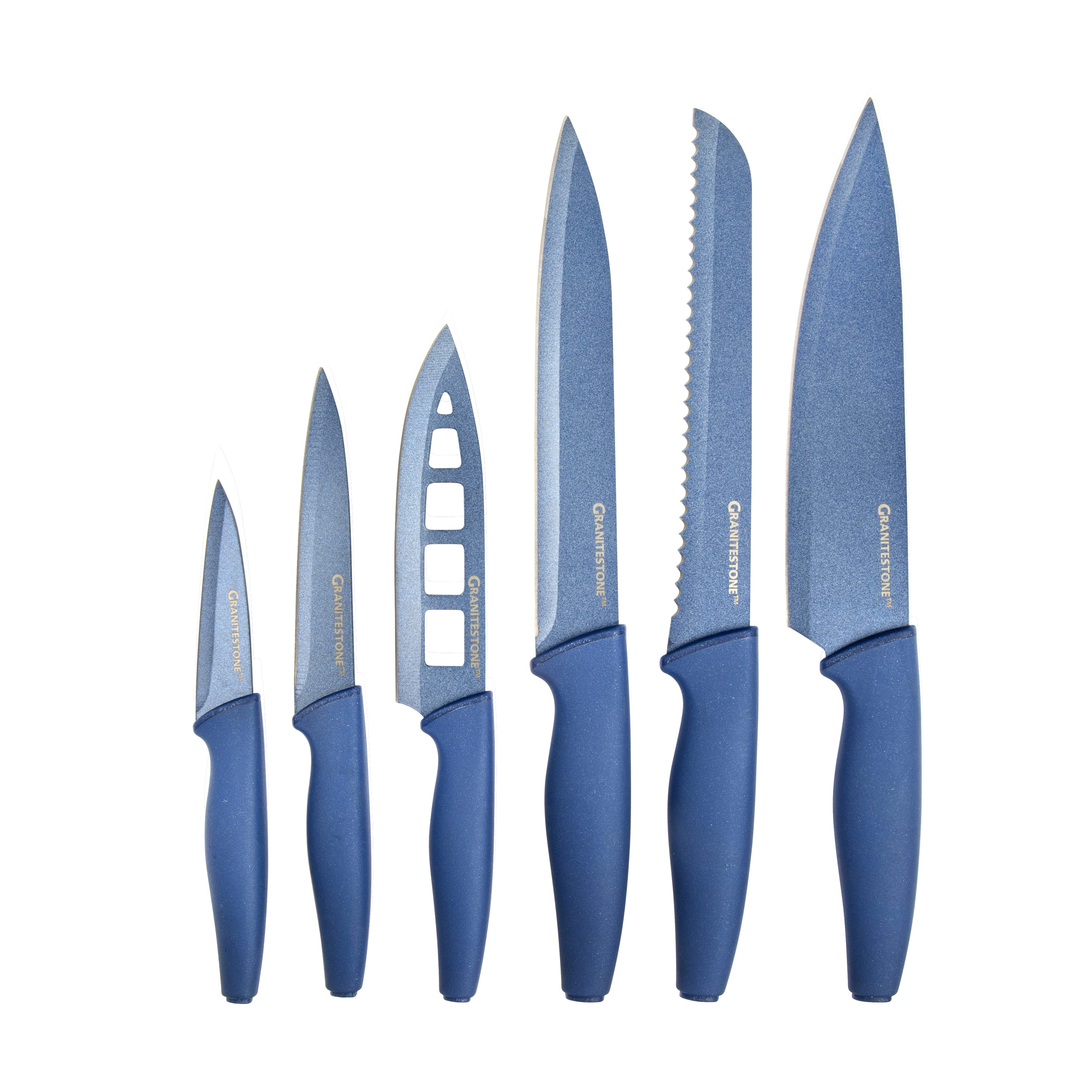 Blue Diamond Sharp Stone Nonstick Knife Set, 3-Piece