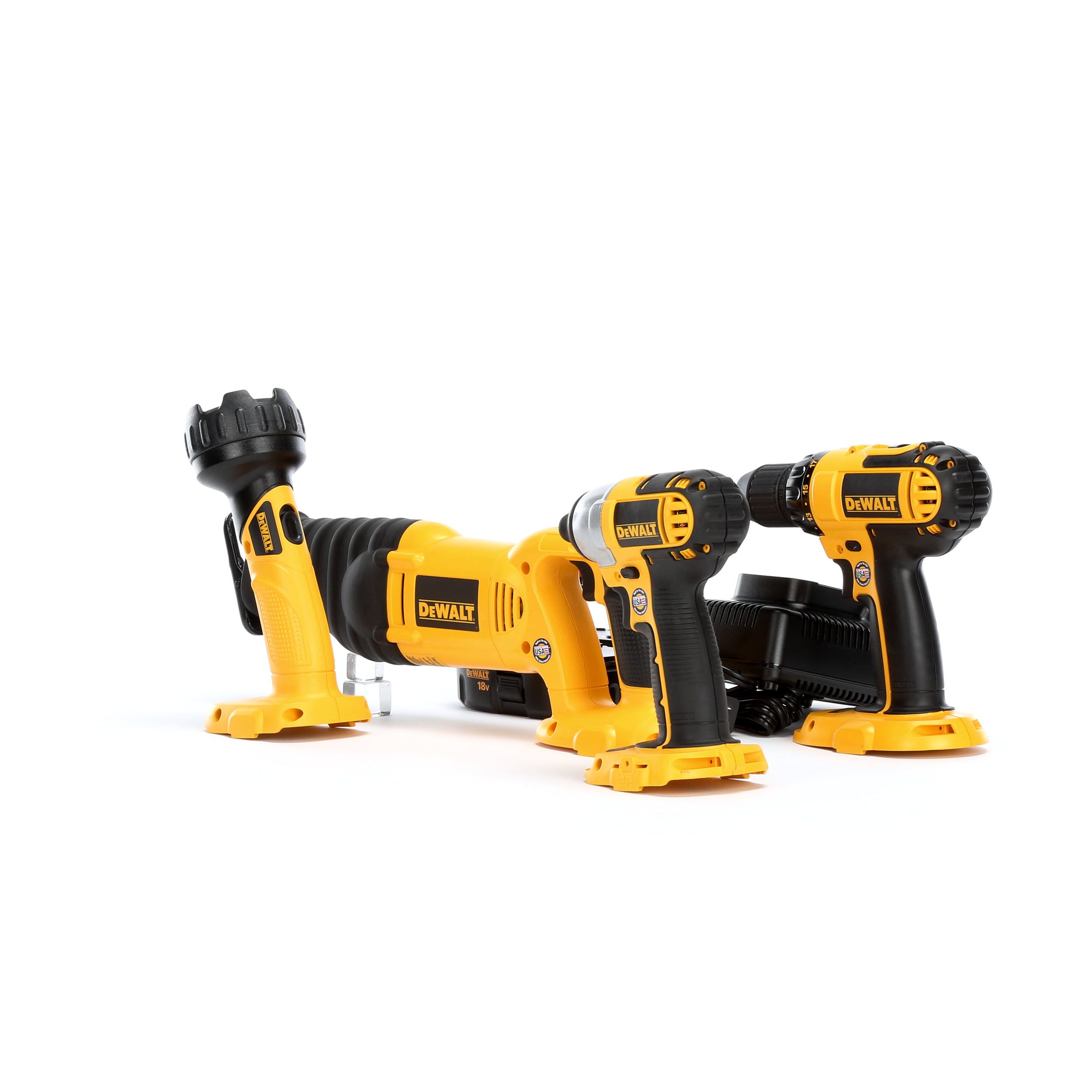orange forene forberede DEWALT 4-Tool 18-Volt Nickel Cadmium (Nicd) Power Tool Combo Kit with Soft  Case (2-Batteries and charger Included) in the Power Tool Combo Kits  department at Lowes.com