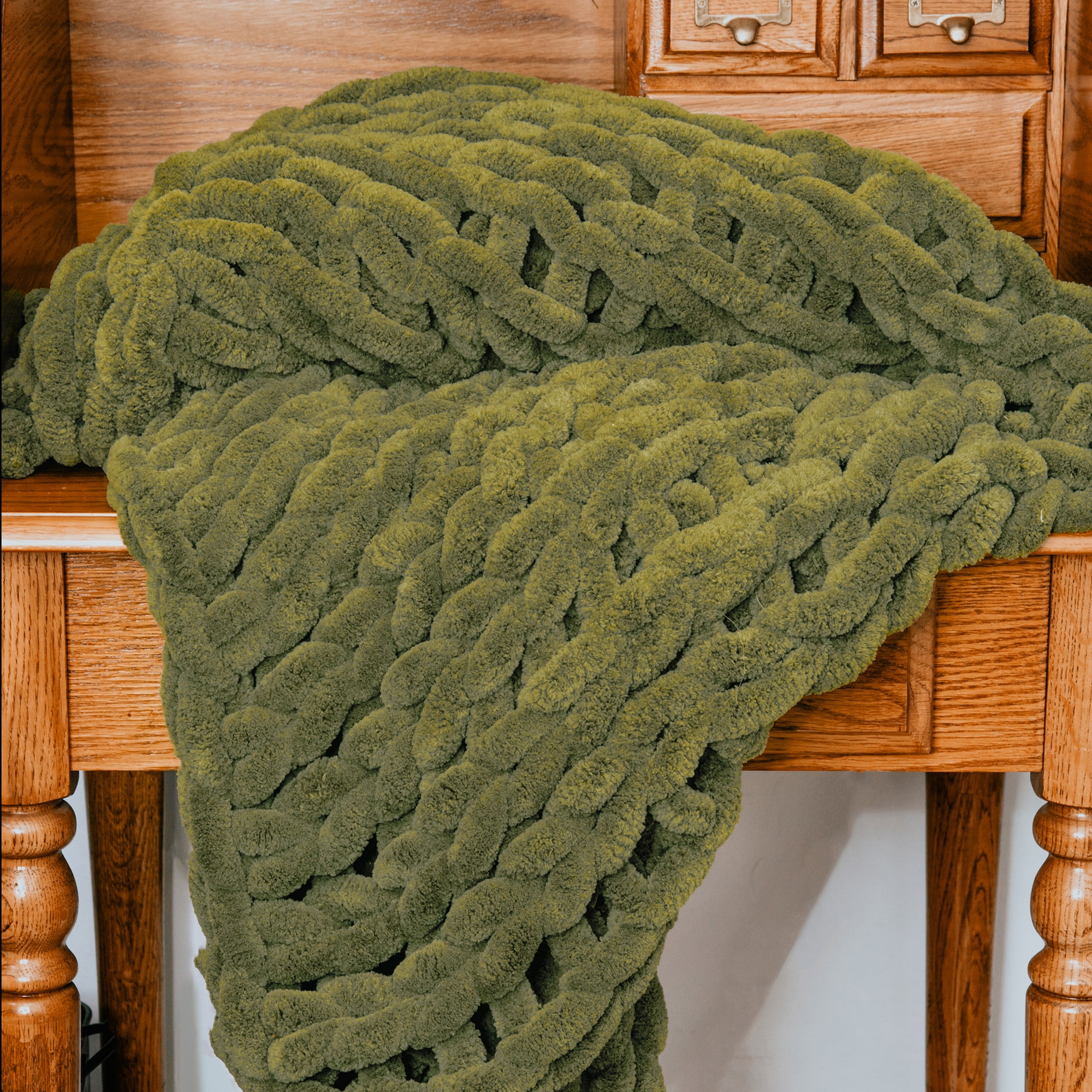 Donna Sharp Chenille Knit (Olive) 40-in x 50-in Polyester Throw