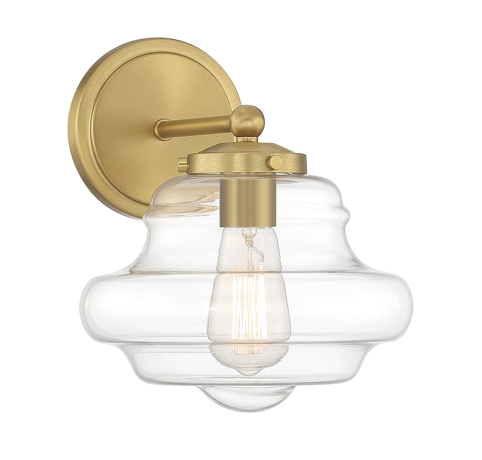 Meridian 9-in W 1-Light Brushed Brass Vintage Led,Incandescent Wall Sconce | - Meridian Lite Trends M90091NB