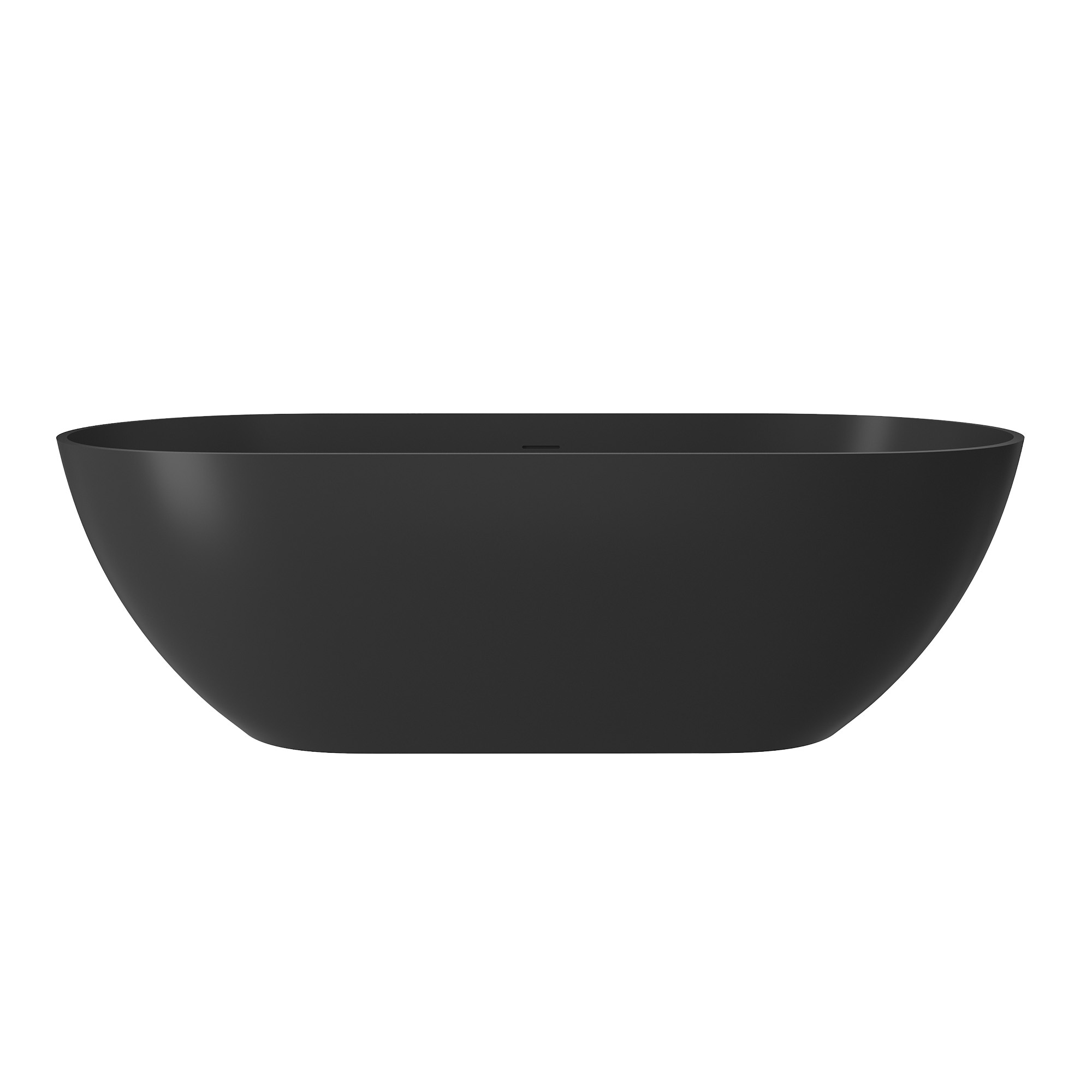 CASAINC CA-18-03859B 59 Solid Surface Freestanding Bathtub in Matte Black