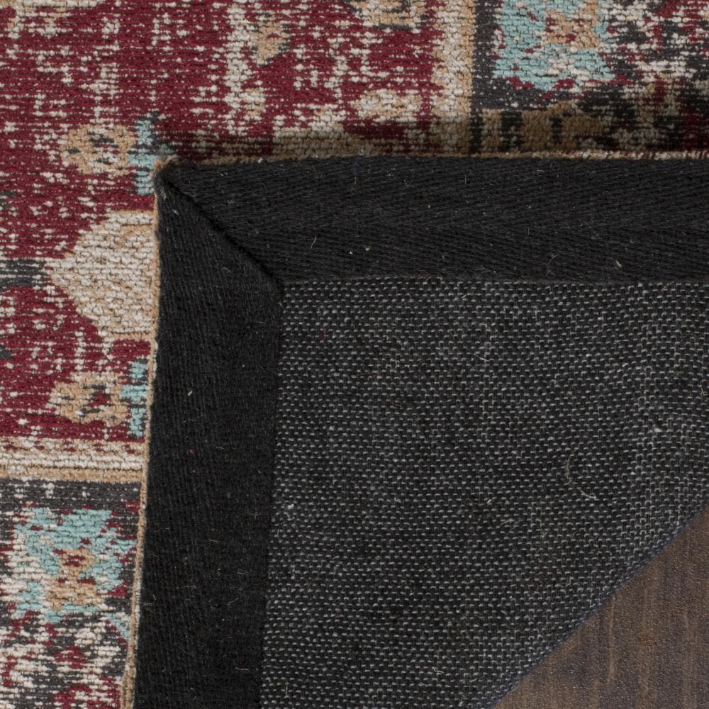 Classic Red and Multi 8' x 10' Wool and Viscose Area Rug