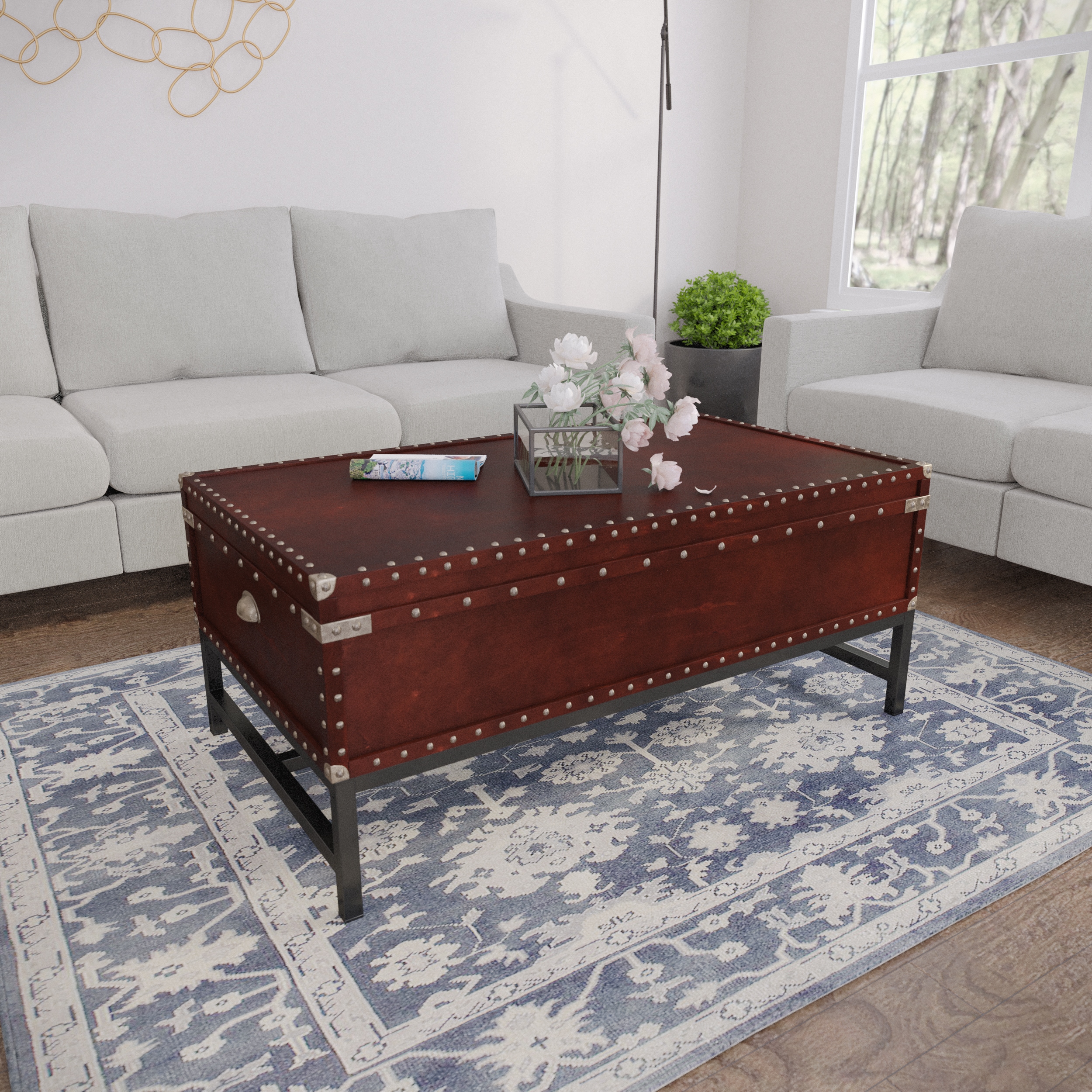 Safavieh CK9820 Voyager Storage Cocktail Table - Espresso