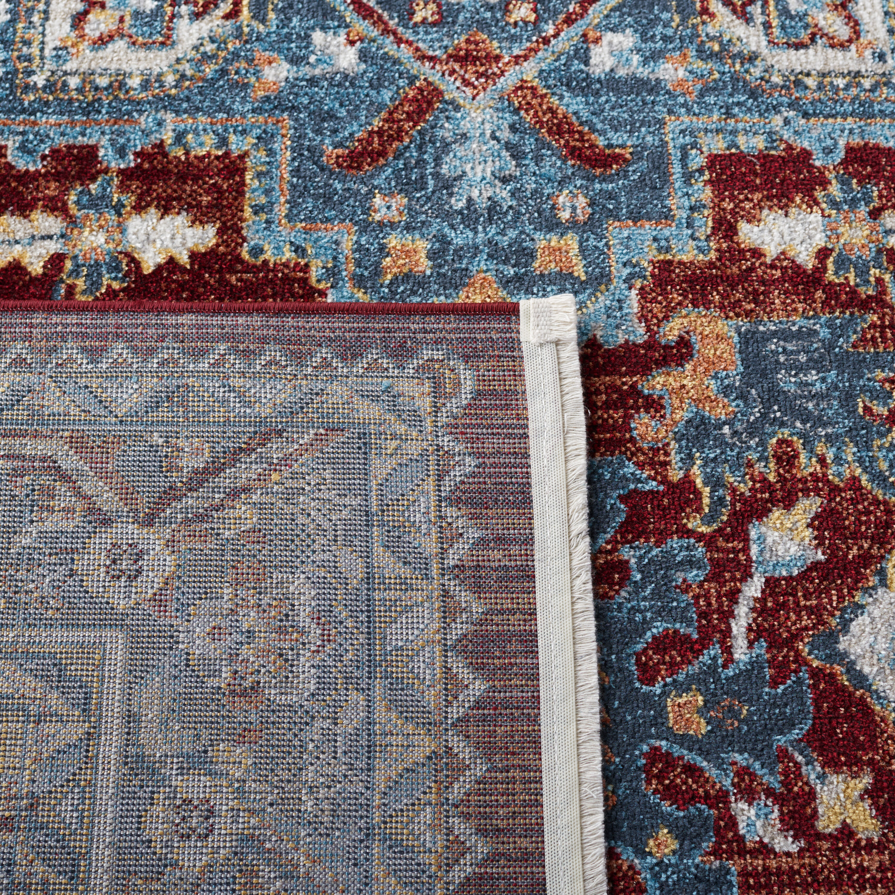 Reversible Easy-Care Synthetic Red Rectangular Rug, 9' x 12'