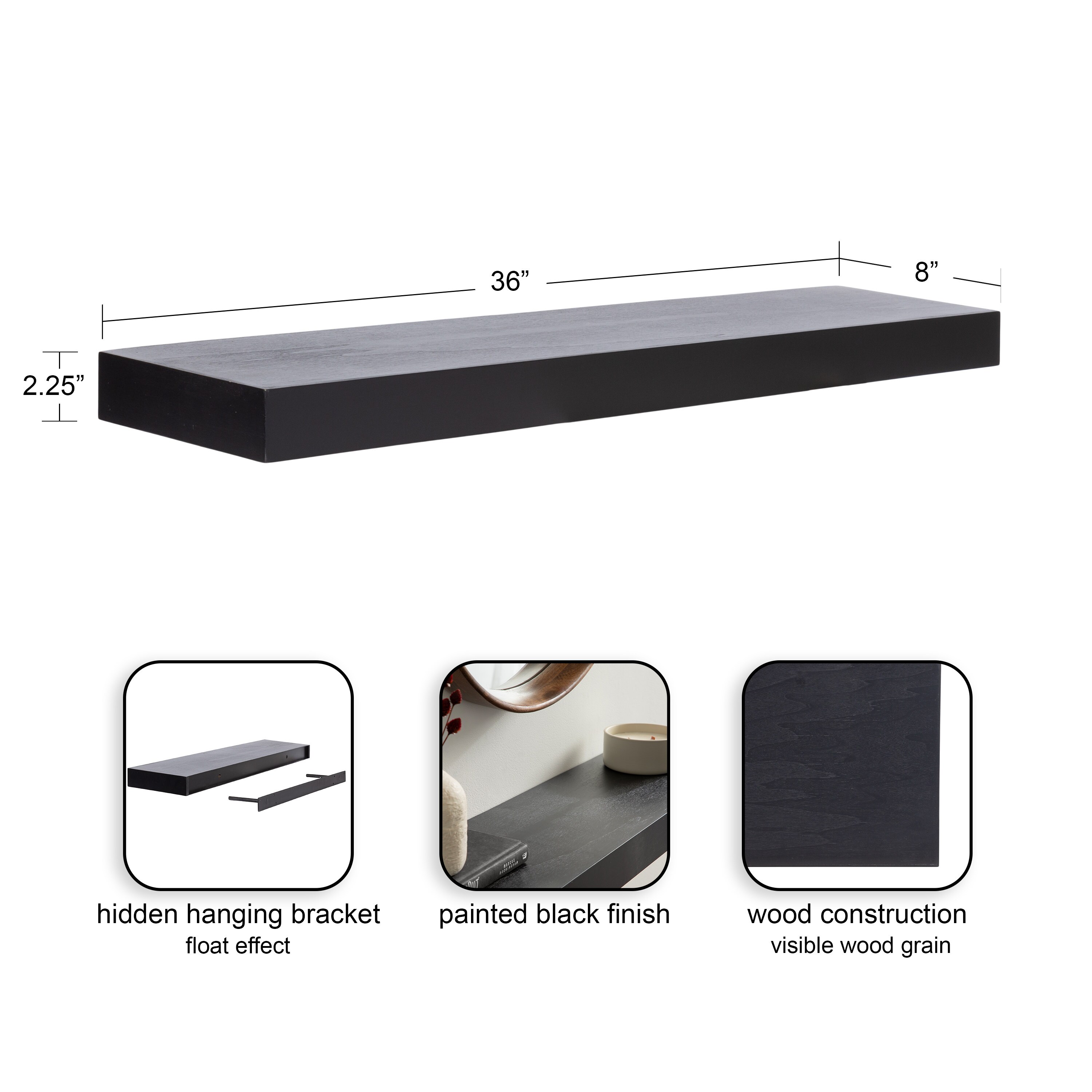 Kate and Laurel 227748 Wall-Mounted-Shelving - View #2