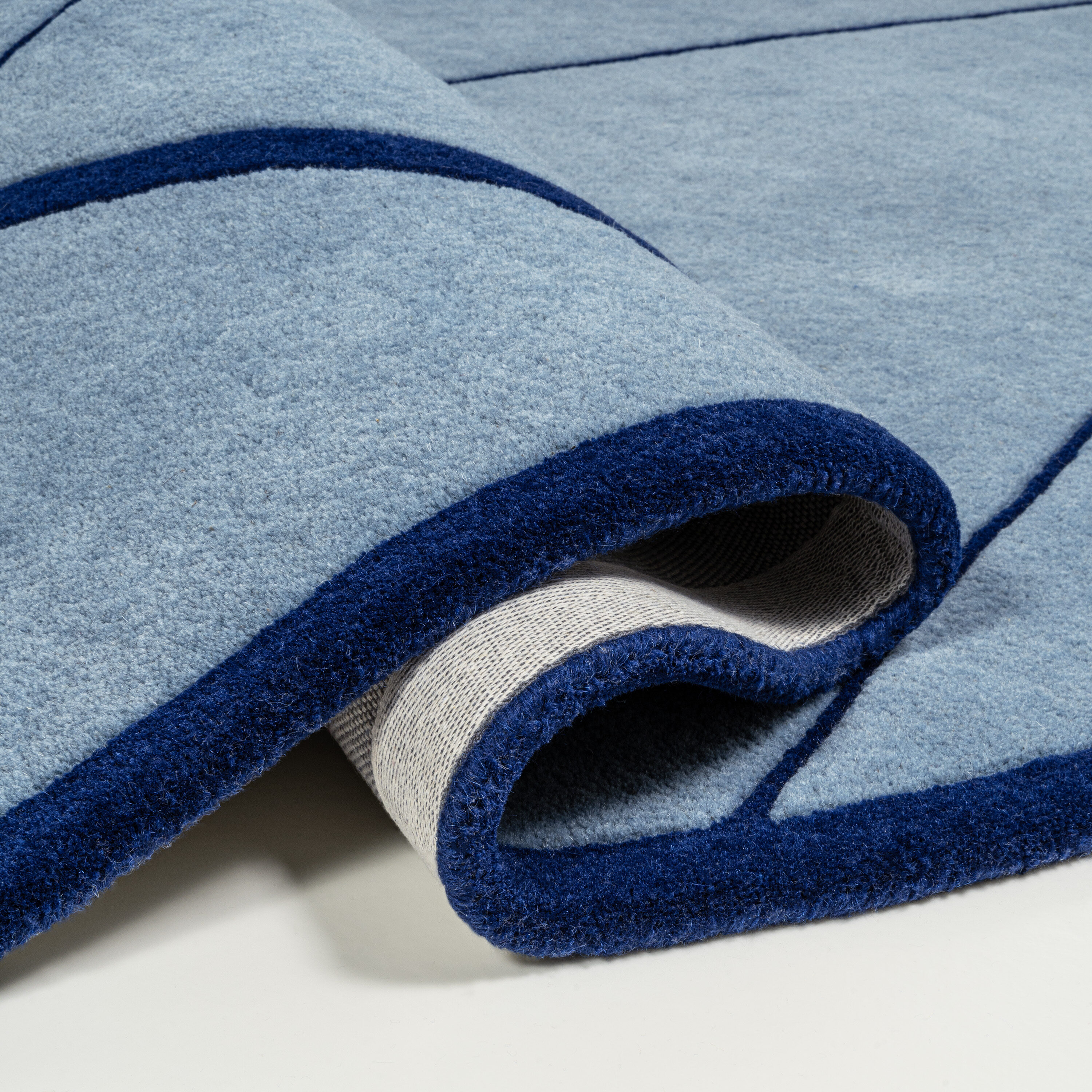 JONATHAN Y 8 X 10 (ft) Wool Light Blue/Navy Irregular Indoor Abstract Mid-century Modern Spot Clean Only Area Rug