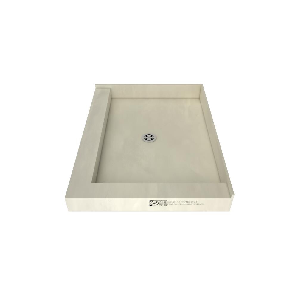 Tile Redi 4837CDL-PVC 48-in W x 37-in L x 6.88-in H Made For Tile Double Threshold Shower Pan Base (Center Drain)