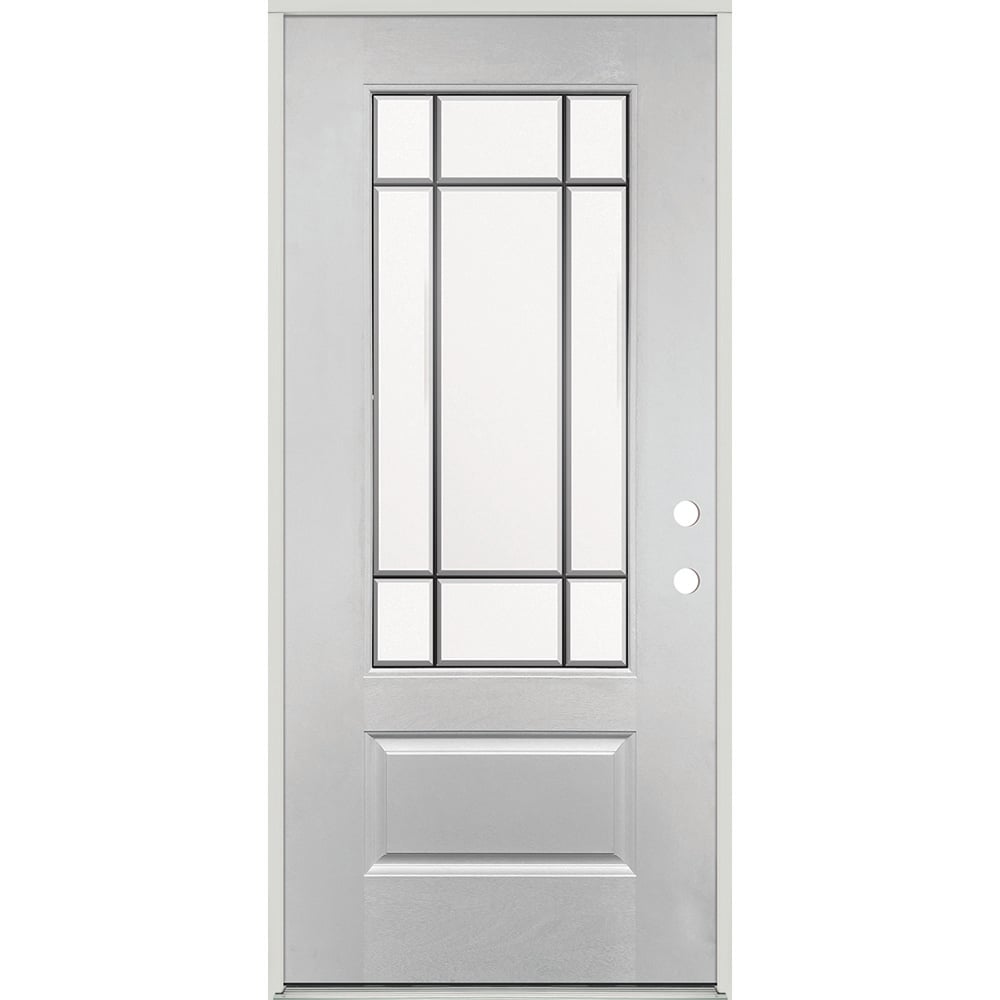 Greatview Doors FG522SGL36L-6 36-in x 80-in x 6-9/16-in Fiberglass 3/4 lite Left-hand inswing Fiberglass Unfinished Prehung Front Door Insulating core