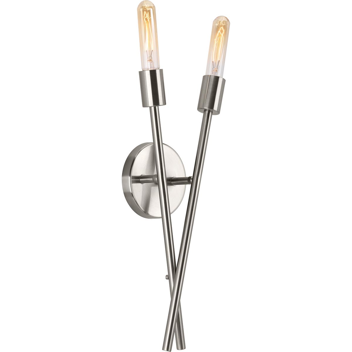 Progress Lighting P710027-009 Astra 7.25-in W 2 -Light Brushed Nickel Wall Sconce