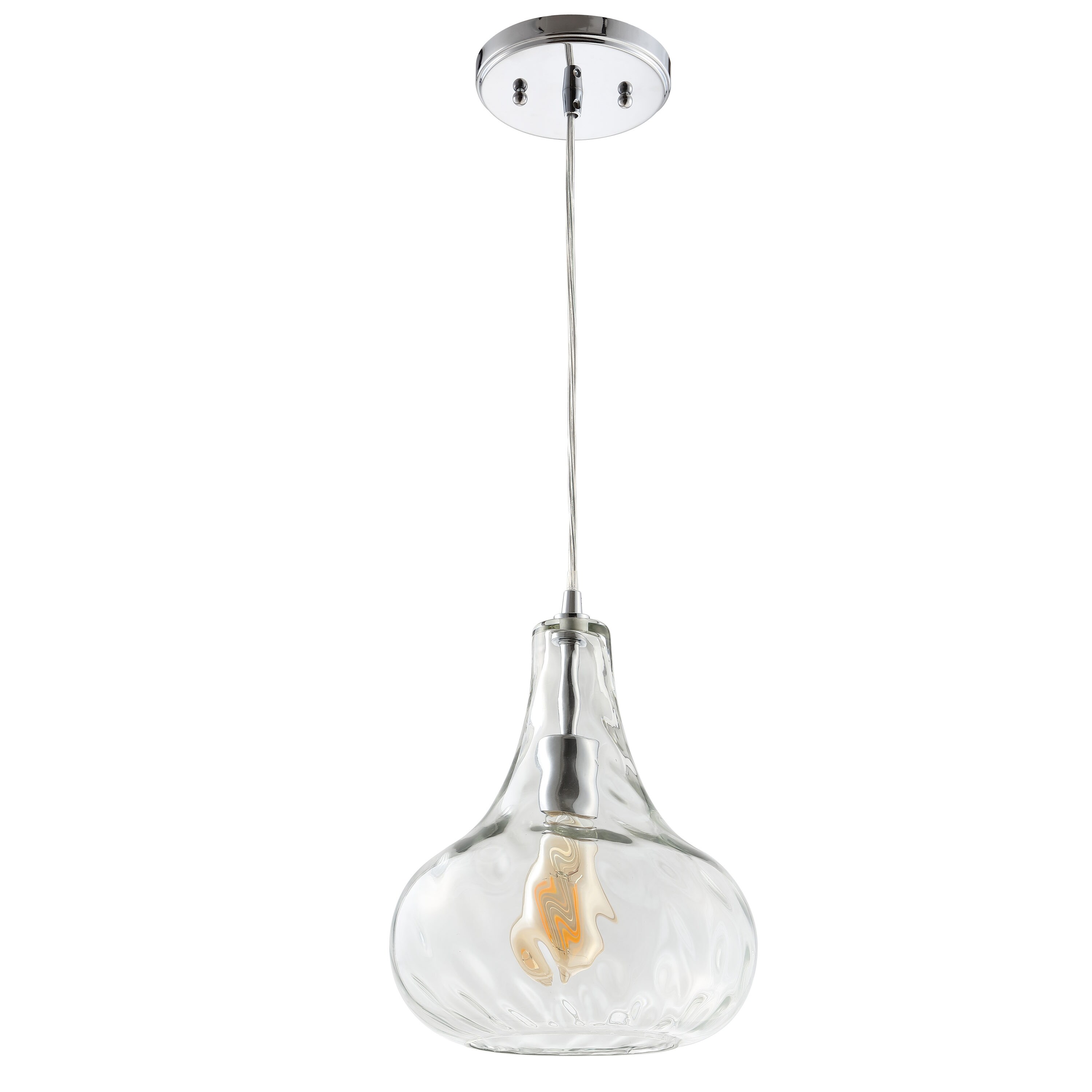 Ferano 9" Chrome Glass LED Pendant Light
