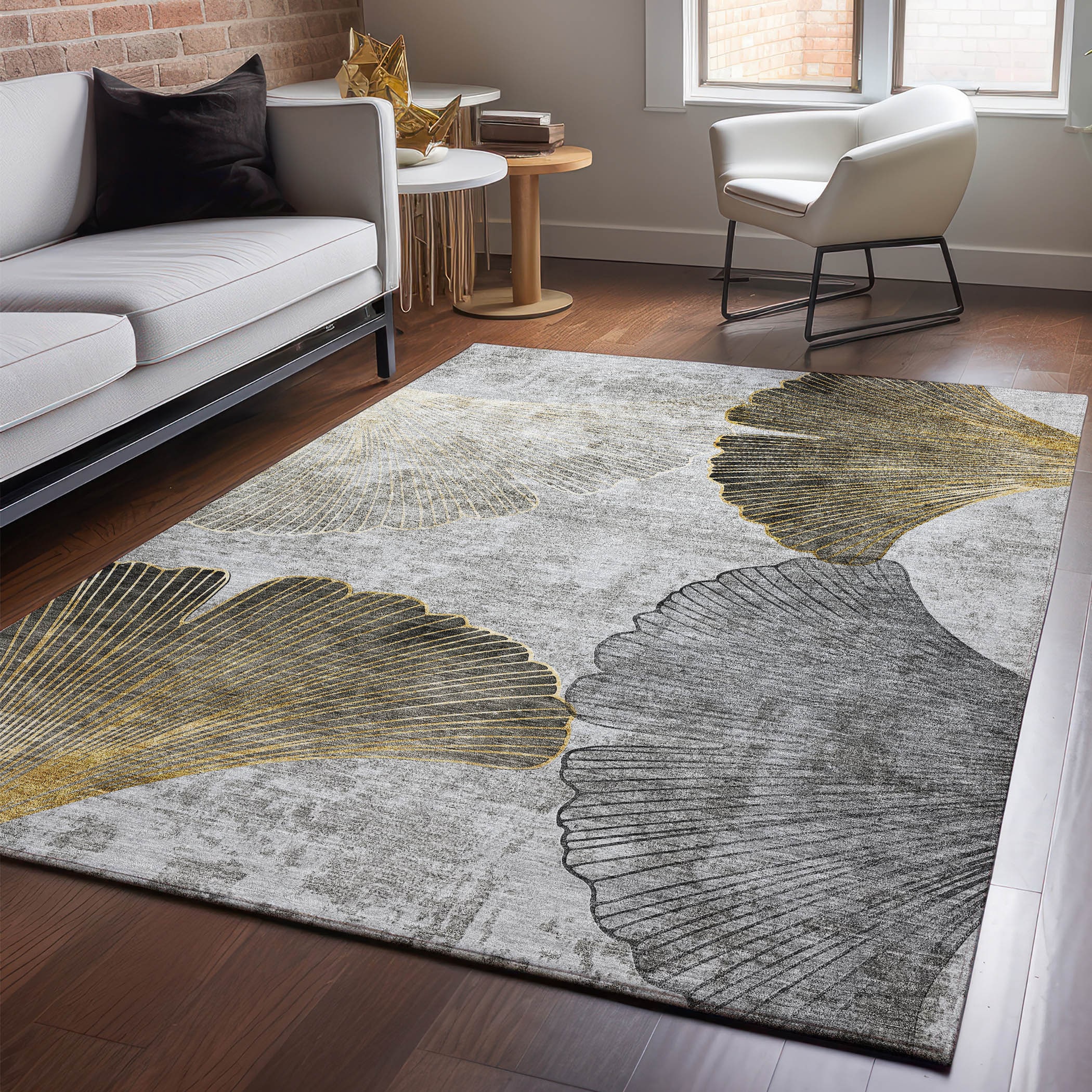 Addison Rugs AMF626GY3X5 Mayfield AMF626GY 3 x 5 (ft) Loomed Polyester Gray Rectangular Indoor Geometric Machine washable Area rug