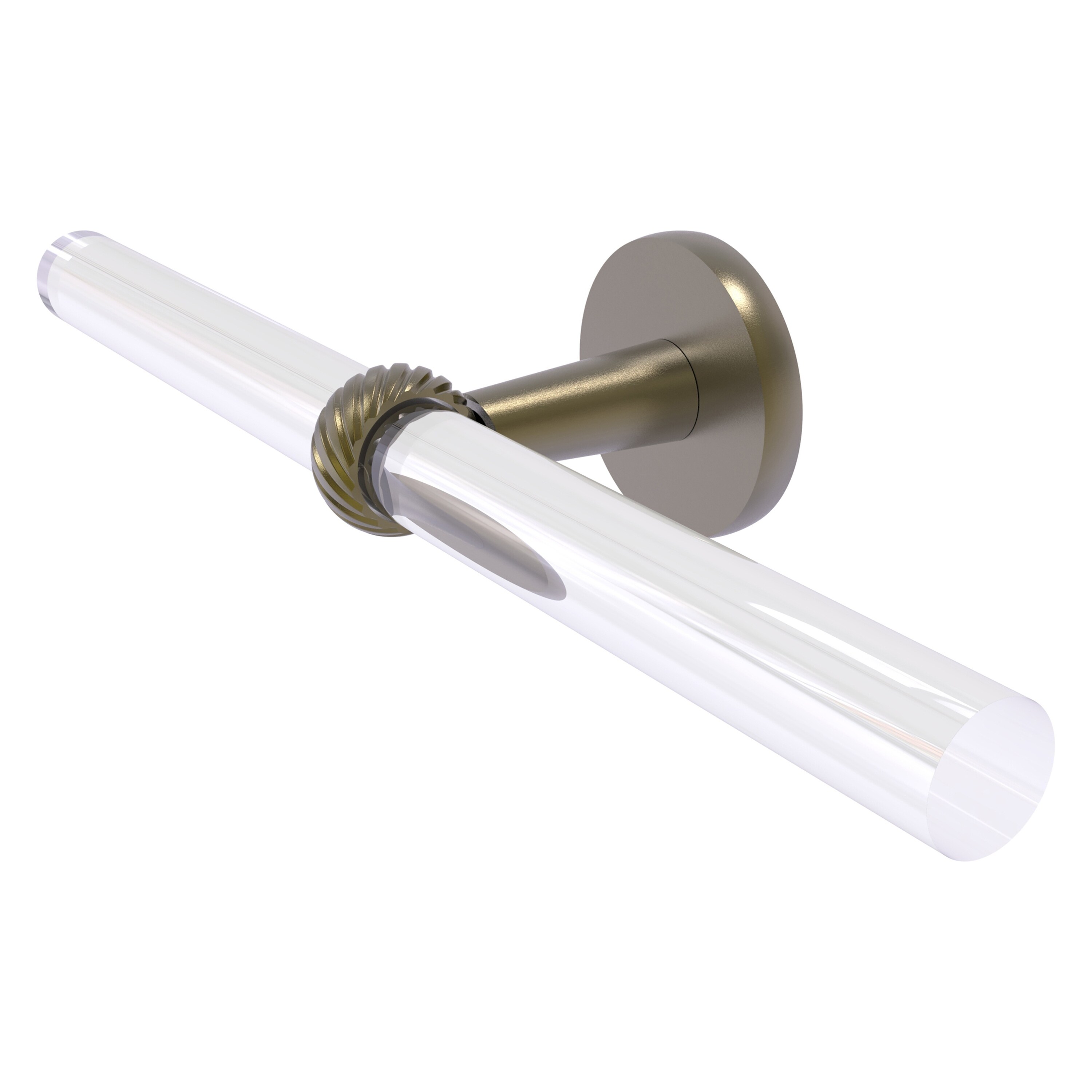 Allied Brass CV-HTBT-2-ABR Clearview 18-in Antique Brass Wall mount Double Towel Bar