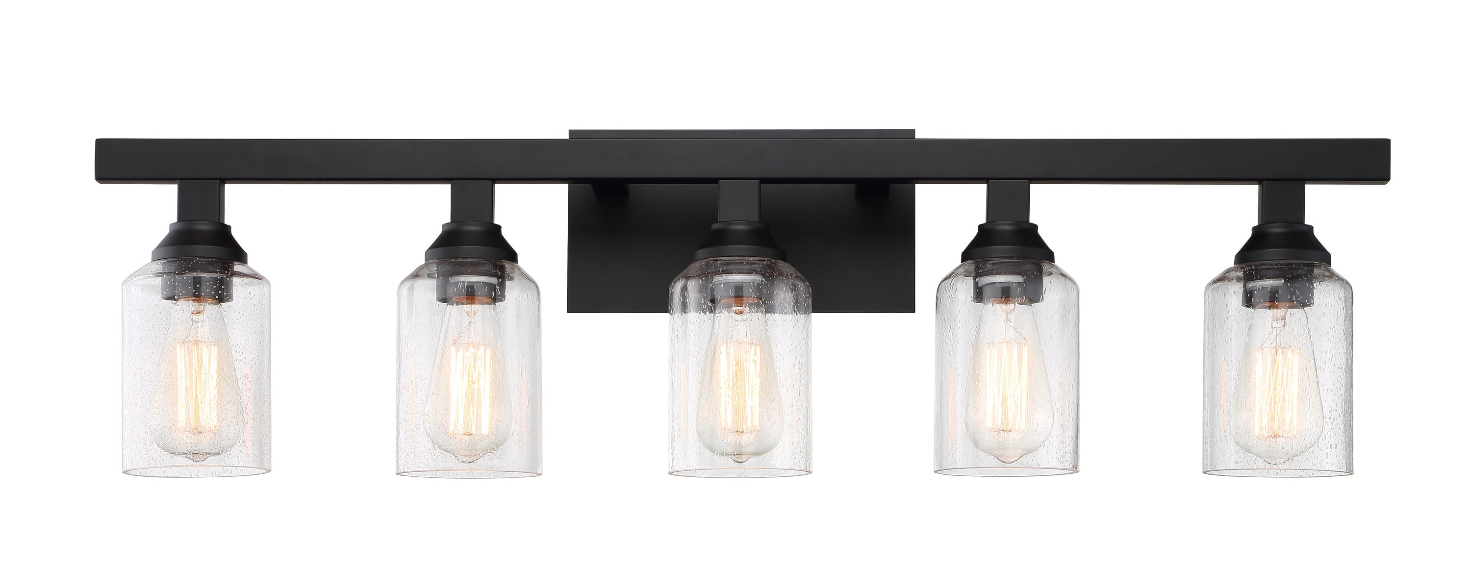 Craftmade Chicago 35.75-in 5-Light Black Transitional Vanity Light in ...