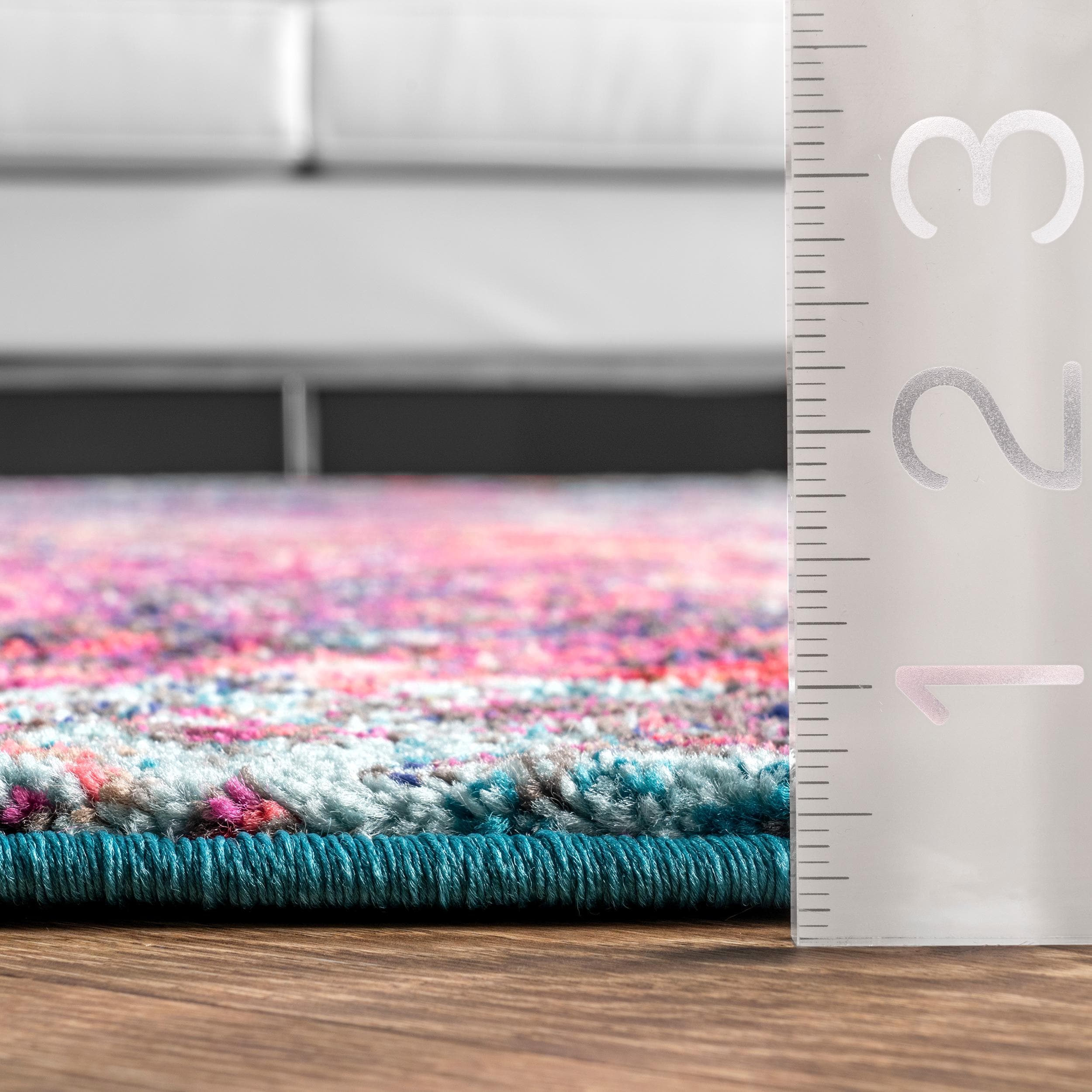 Modern Abstract Blue 62"x24" Easy-Care Synthetic Area Rug