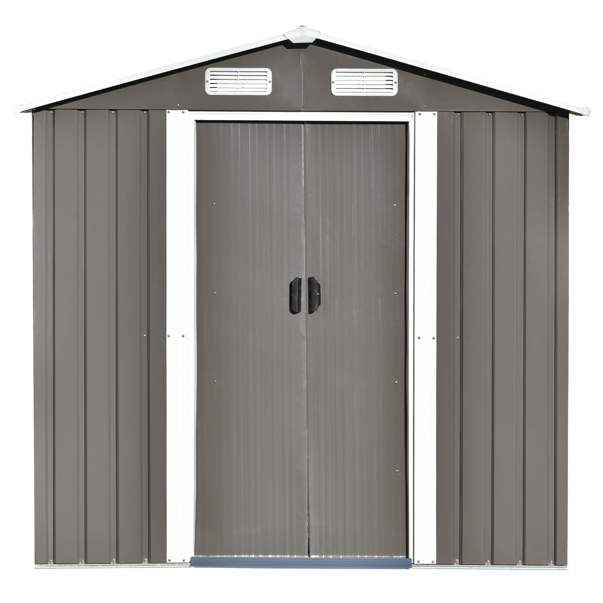 WELLFOR 4-ft x 6-ft Metal Storage Shed Galvanized Steel Storage Shed in the  Metal Storage Sheds department at