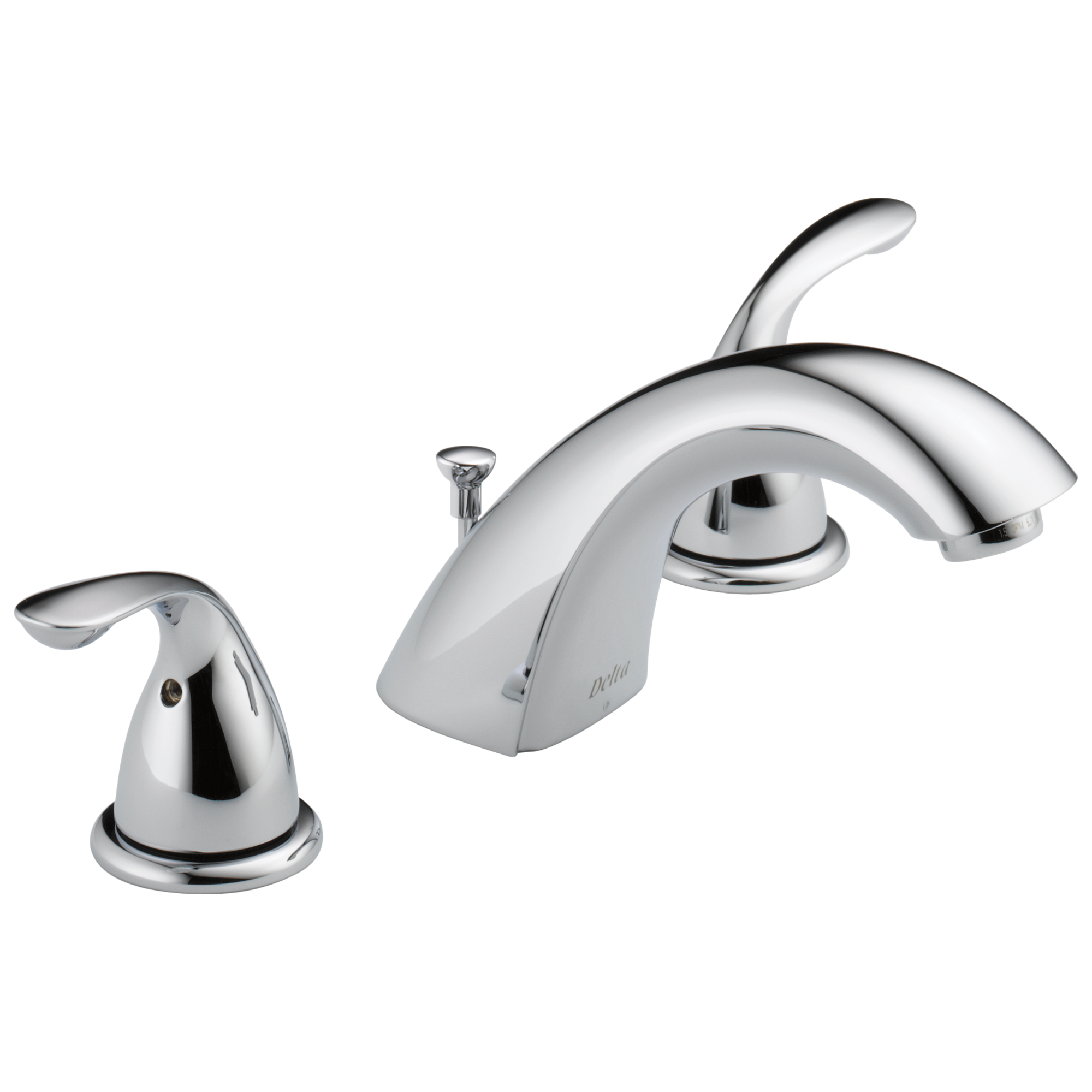 Delta 3530LF-MPU Chrome Widespread 2-handle WaterSense Mid-arc Residential Handle Bathroom Sink Faucet with Drain