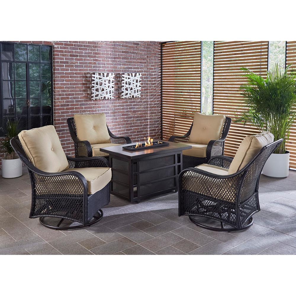 Hanover ORL5PCSW4RECFP-TAN Patio-Conversation-Sets - View #6