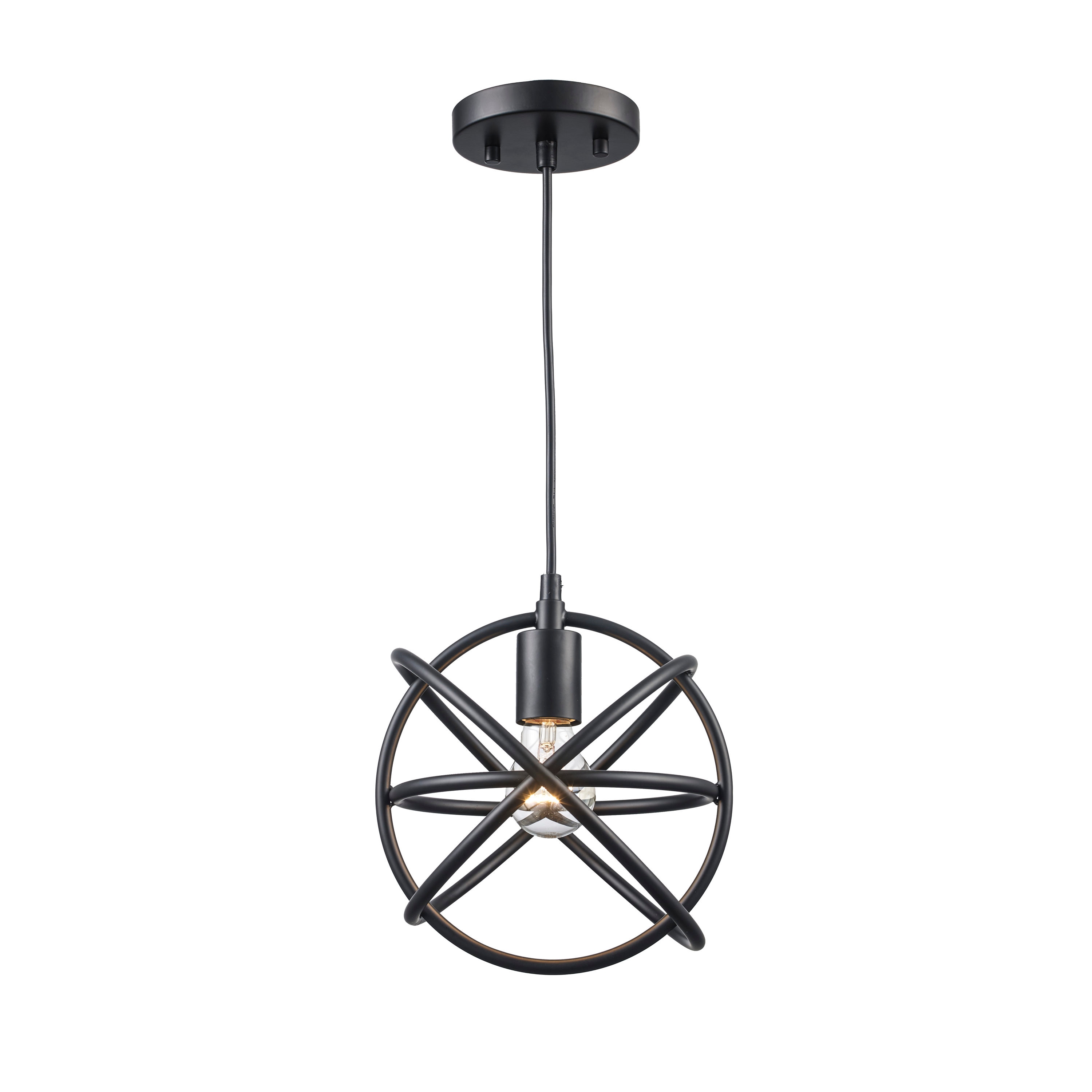 Trans Globe 30272 BK Viewridge 1 -Light Black Modern/contemporary Globe Medium Hanging Pendant light